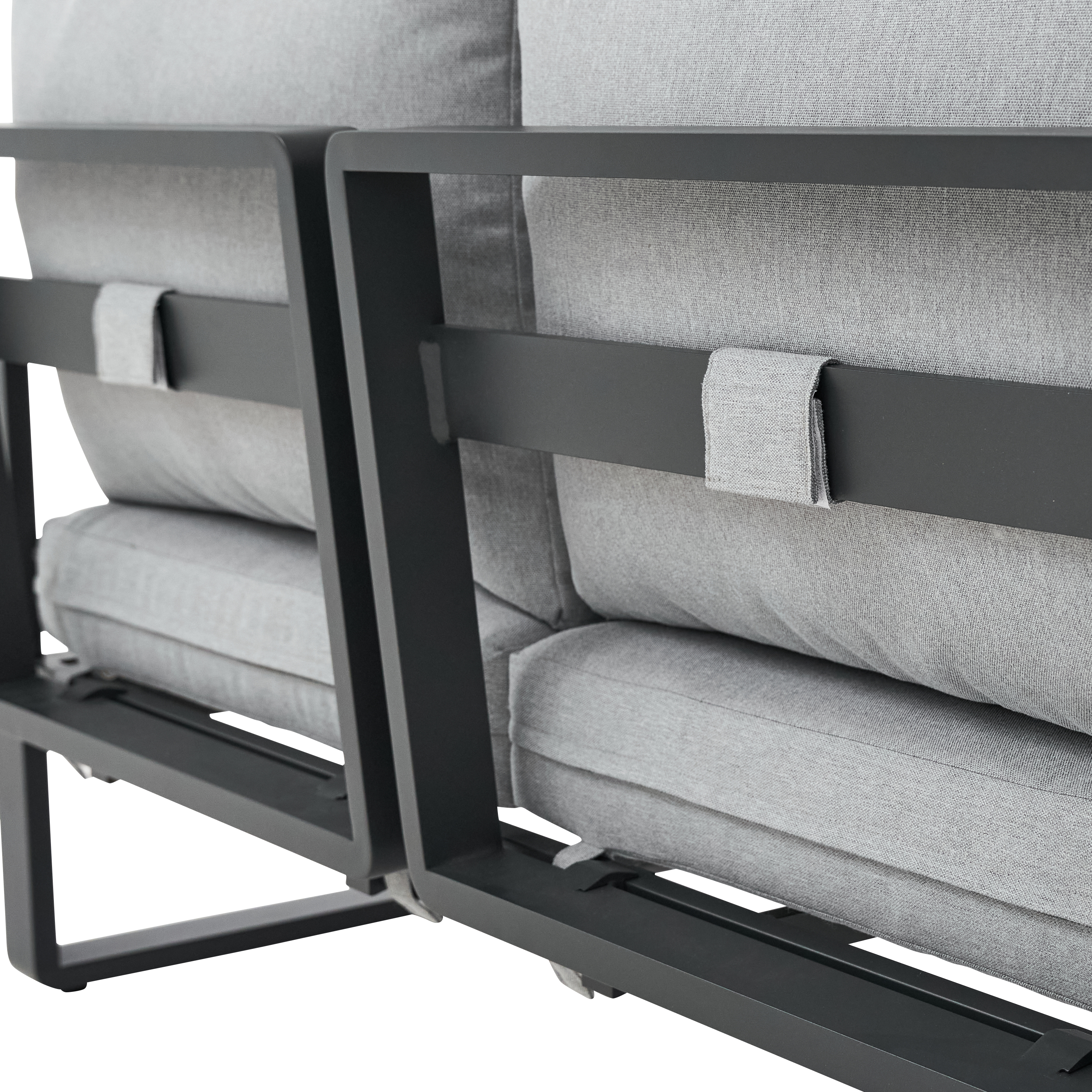 Divano da giardino con cuscino grigio e braccioli Persea NATERIAL da 2 posti, struttura in alluminio seduta in alluminio grigio, L 142 x H 68.4 x P 80 cm - 12