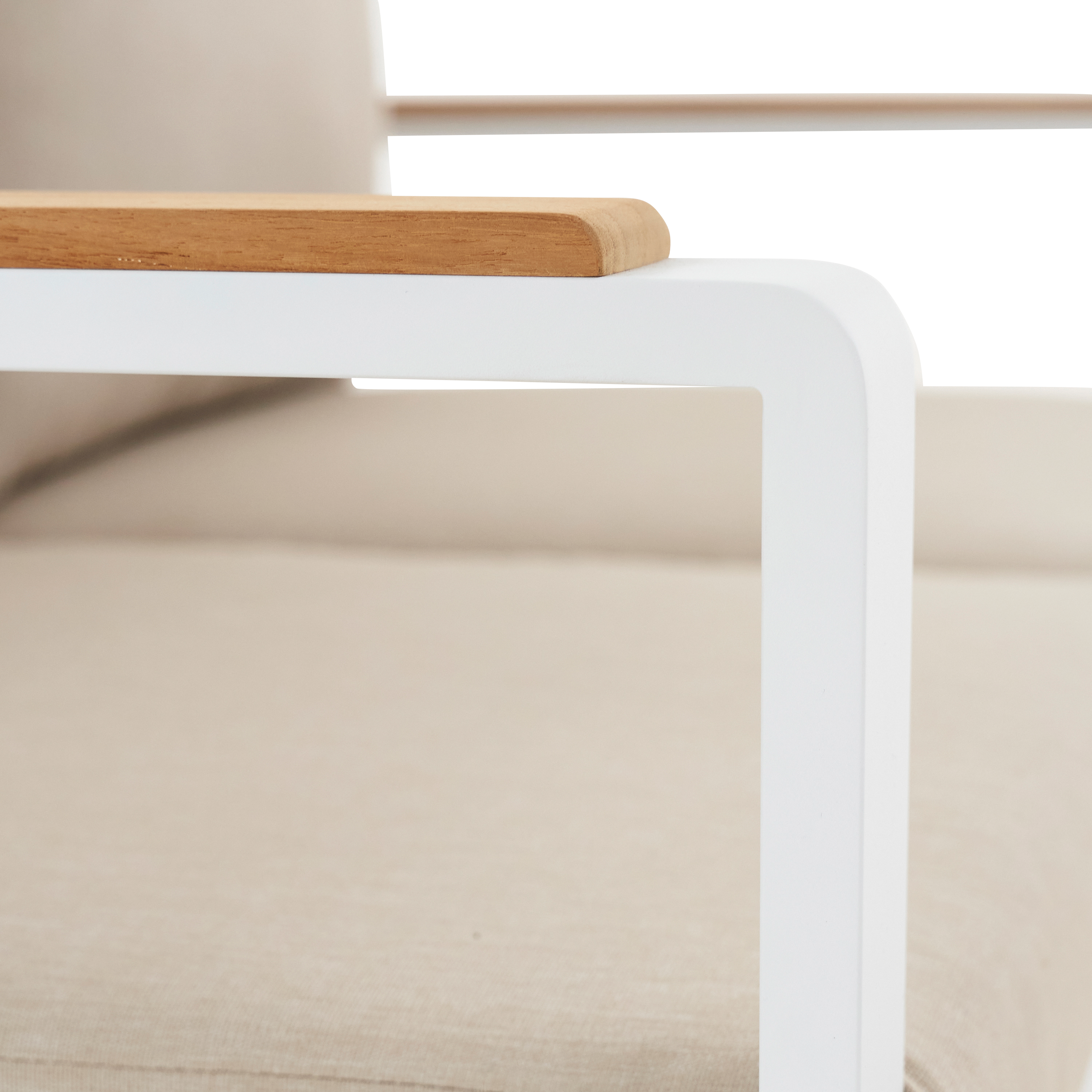 Canapé 2 places NATERIAL Persea en aluminium et teck blanc - 7