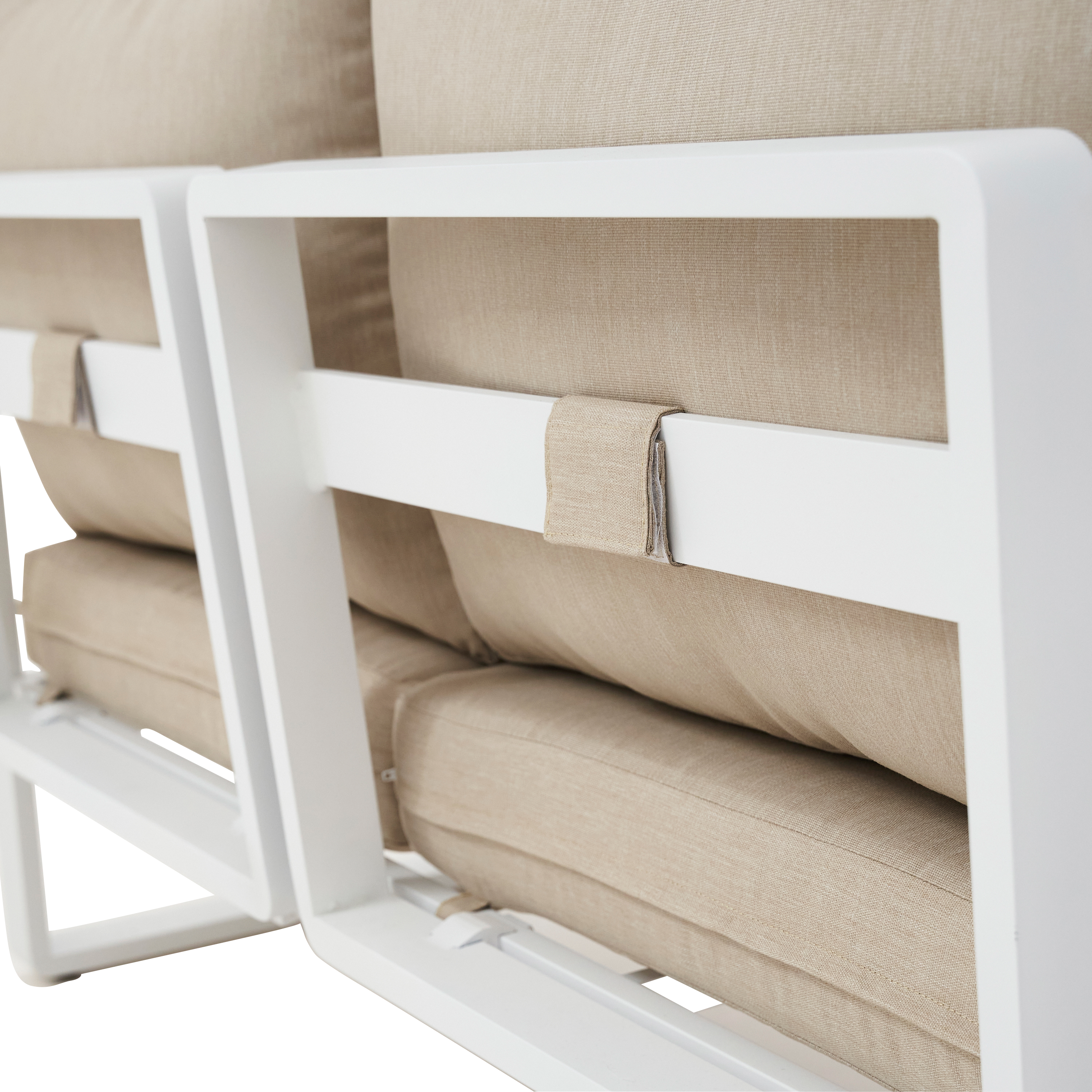 Canapé 2 places NATERIAL Persea en aluminium et teck blanc - 8