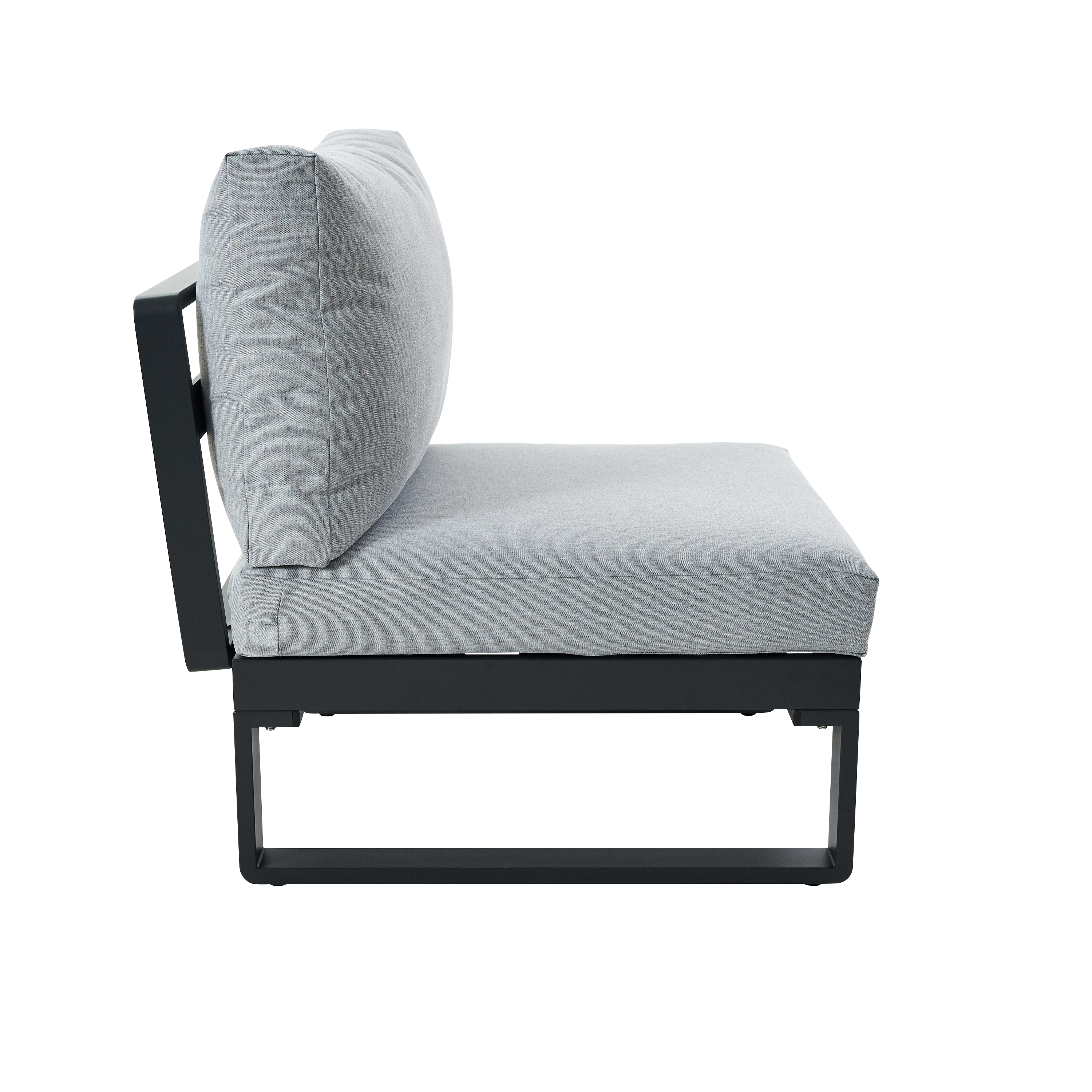 Poltrona centrale con cuscino grigio Persea NATERIAL, struttura in alluminio seduta in alluminio grigio, L 65 x H 68.4 x P 80 cm - 2