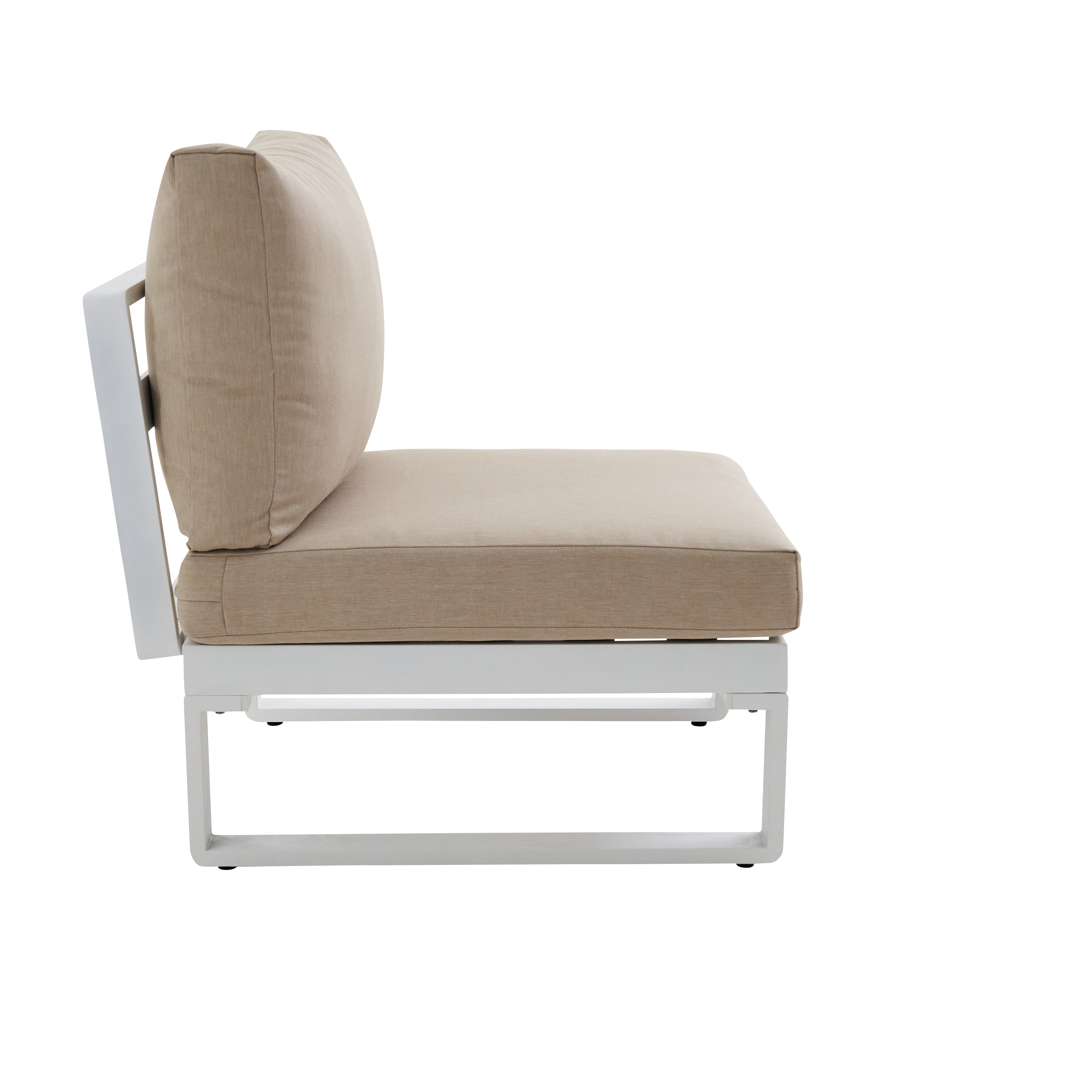 Poltrona centrale con cuscino bianco Persea NATERIAL, struttura in alluminio seduta in alluminio bianco, L 65 x H 68.4 x P 80 cm - 2