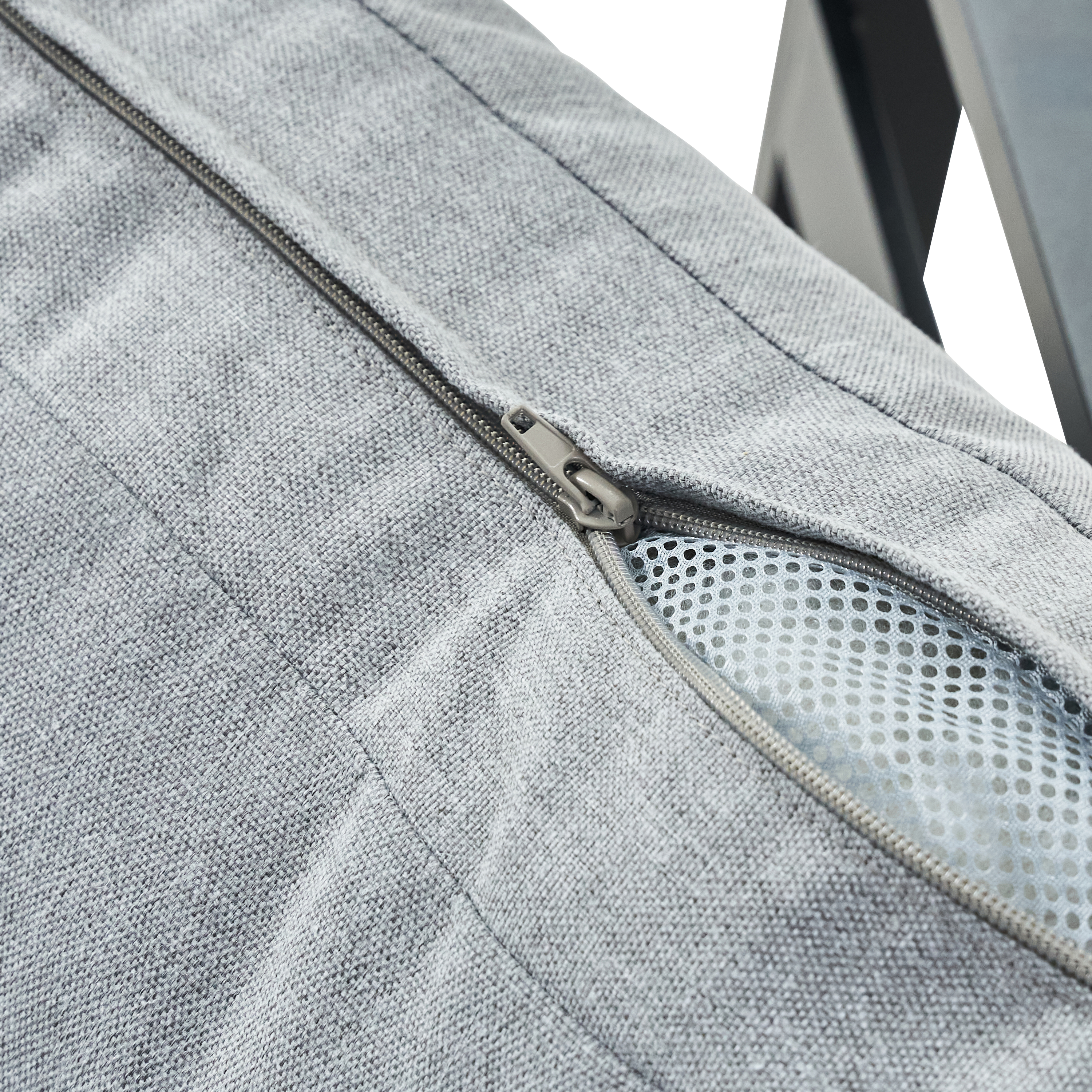 Poltrona centrale con cuscino grigio Persea NATERIAL, struttura in alluminio seduta in alluminio grigio, L 65 x H 68.4 x P 80 cm - 10