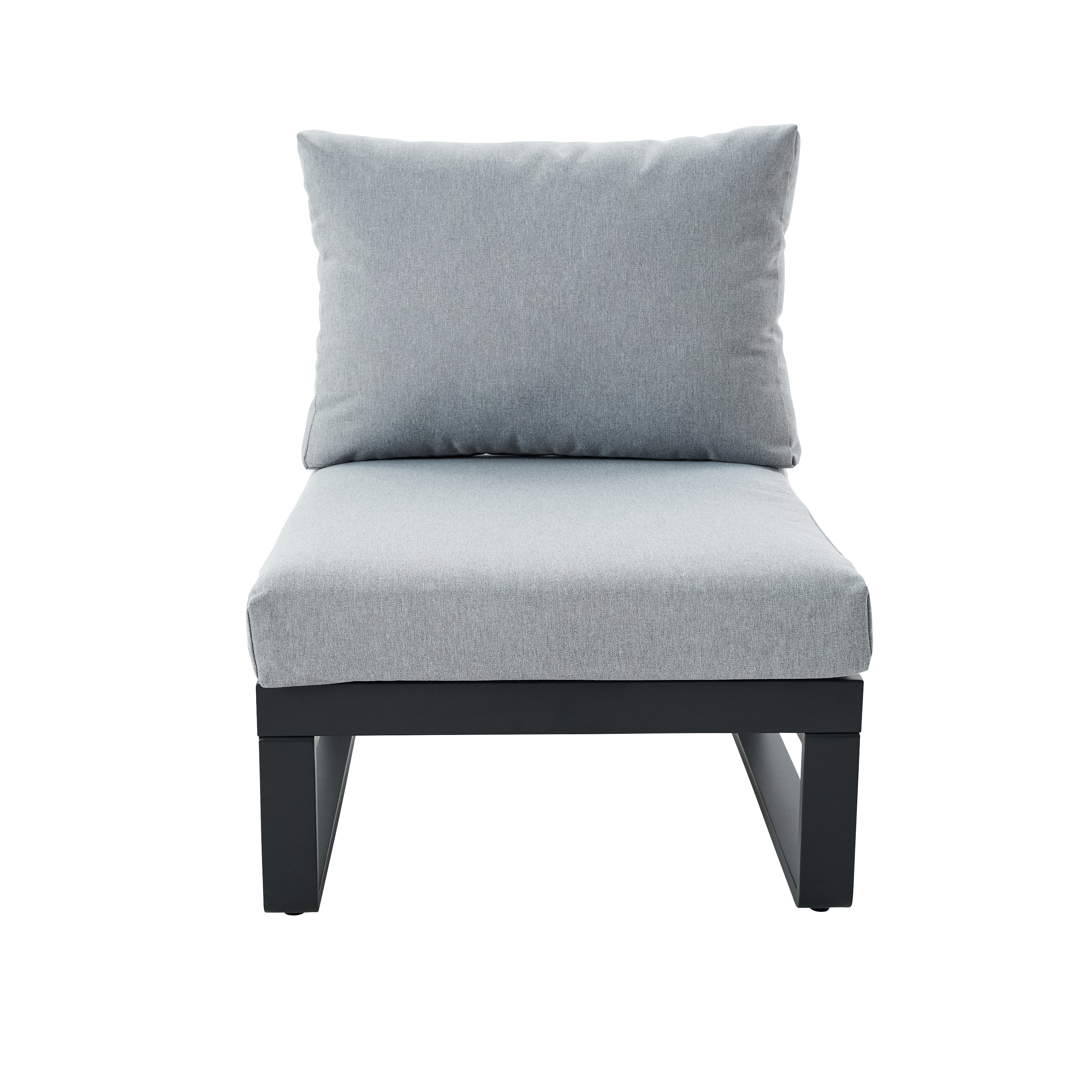 Poltrona centrale con cuscino grigio Persea NATERIAL, struttura in alluminio seduta in alluminio grigio, L 65 x H 68.4 x P 80 cm - 3