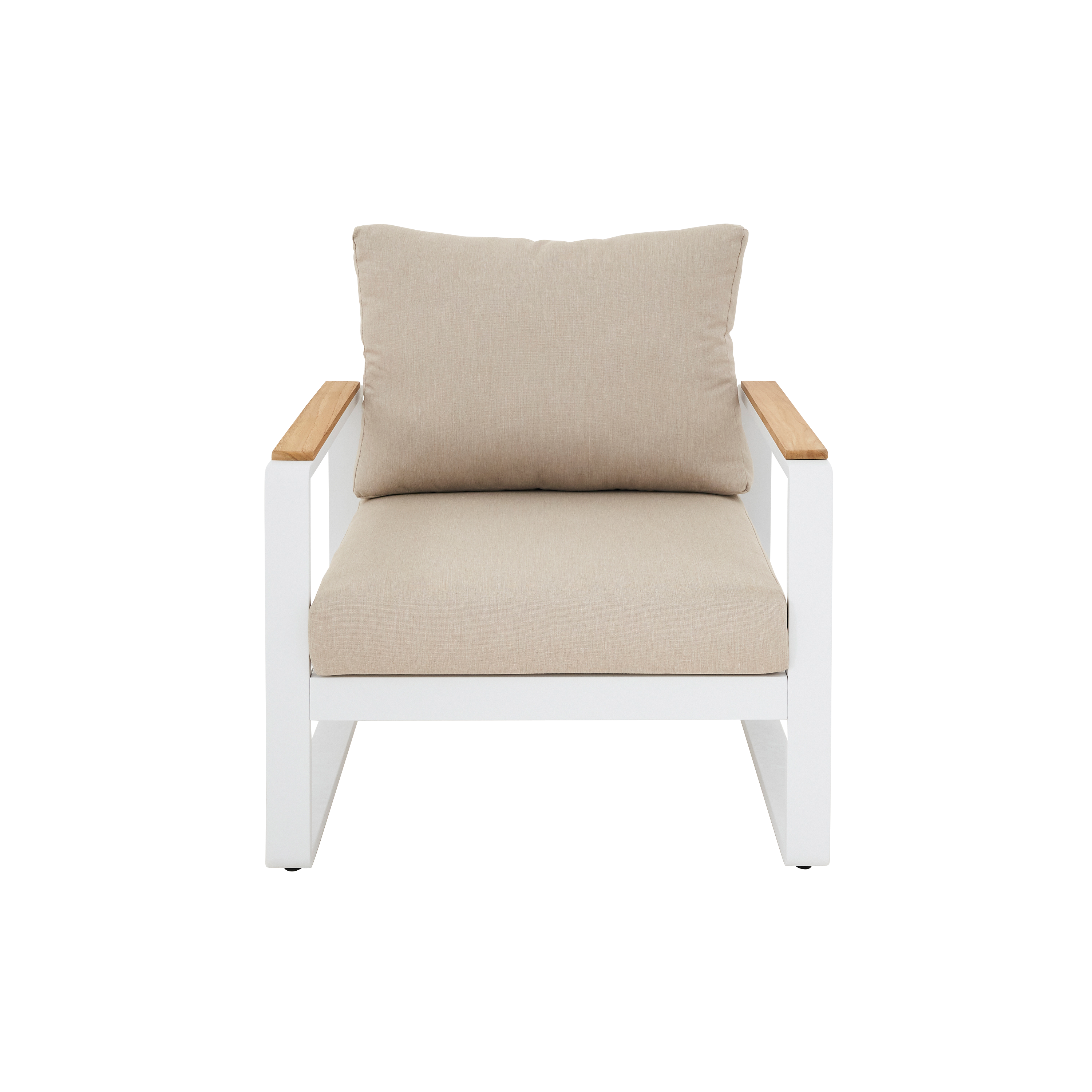 Fauteuil 1 place pour salon bas NATERIAL Persea gris blanc - 9