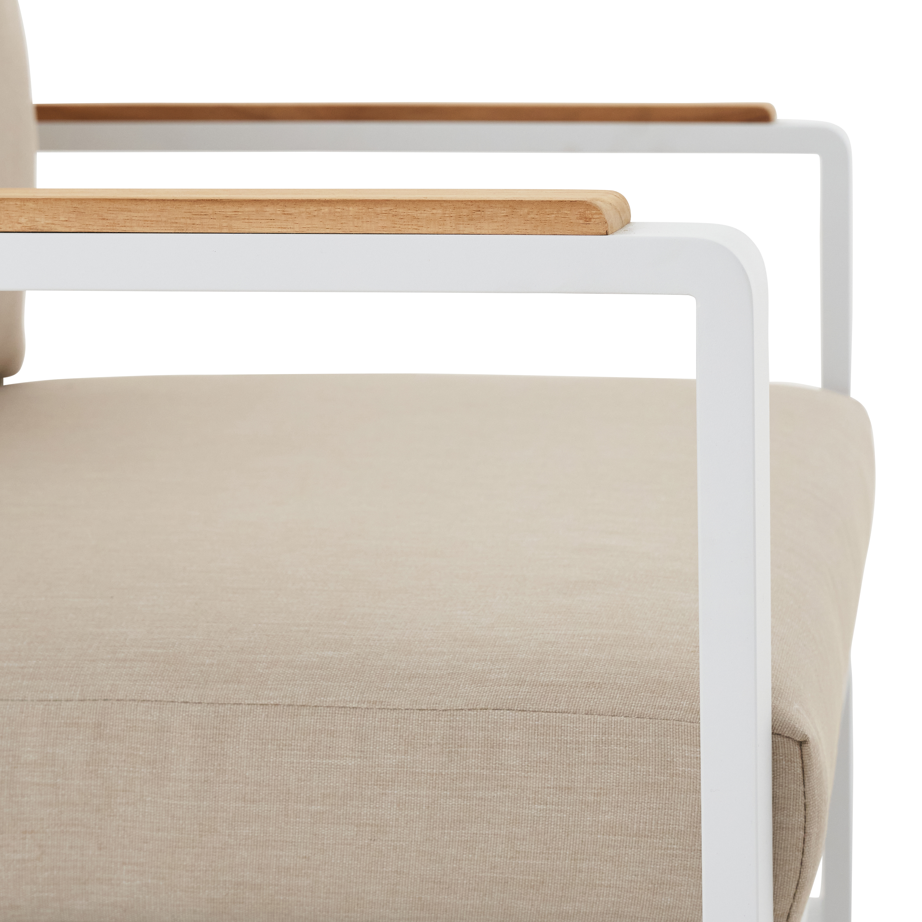 Fauteuil 1 place pour salon bas NATERIAL Persea gris blanc - 12