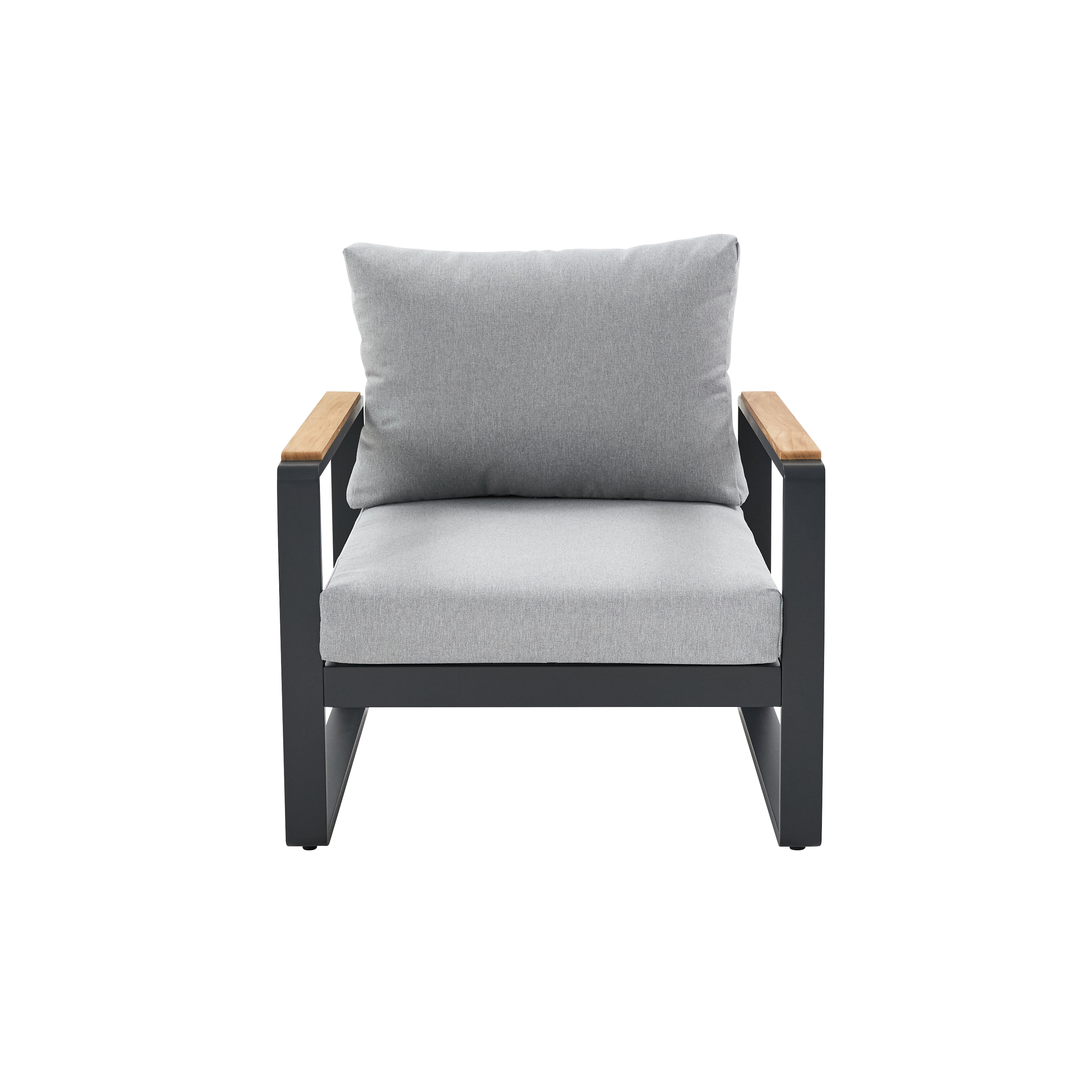 Sillón de jardín con cojín de jardín de aluminio Persea gris - 6