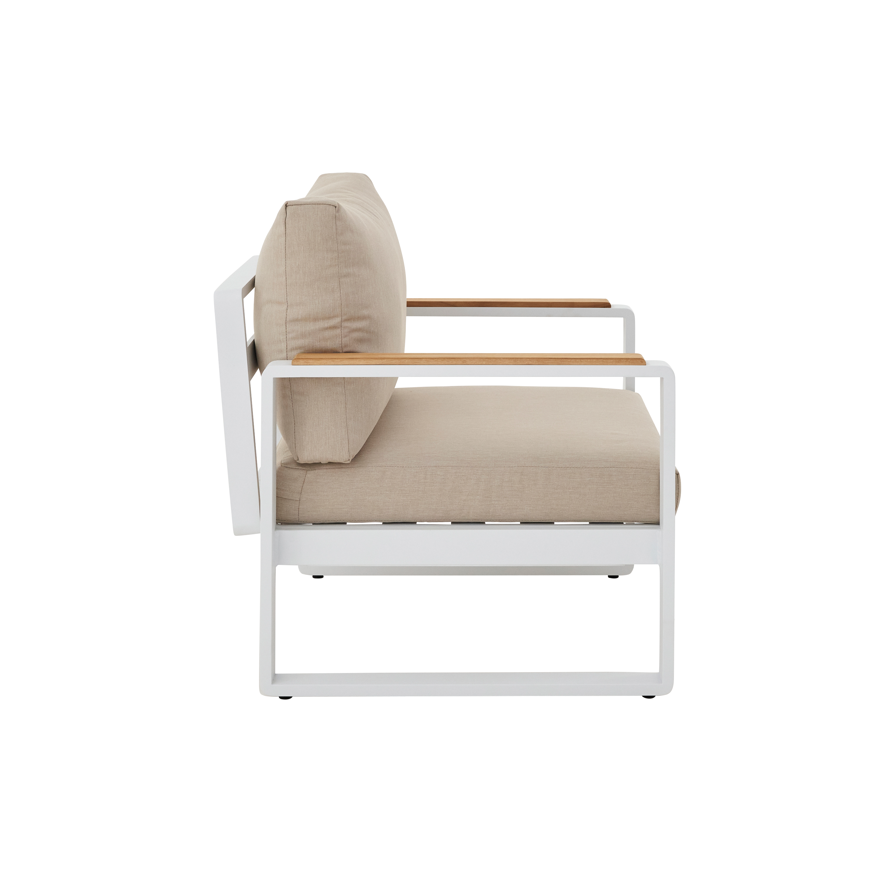 Fauteuil 1 place pour salon bas NATERIAL Persea gris blanc - 10