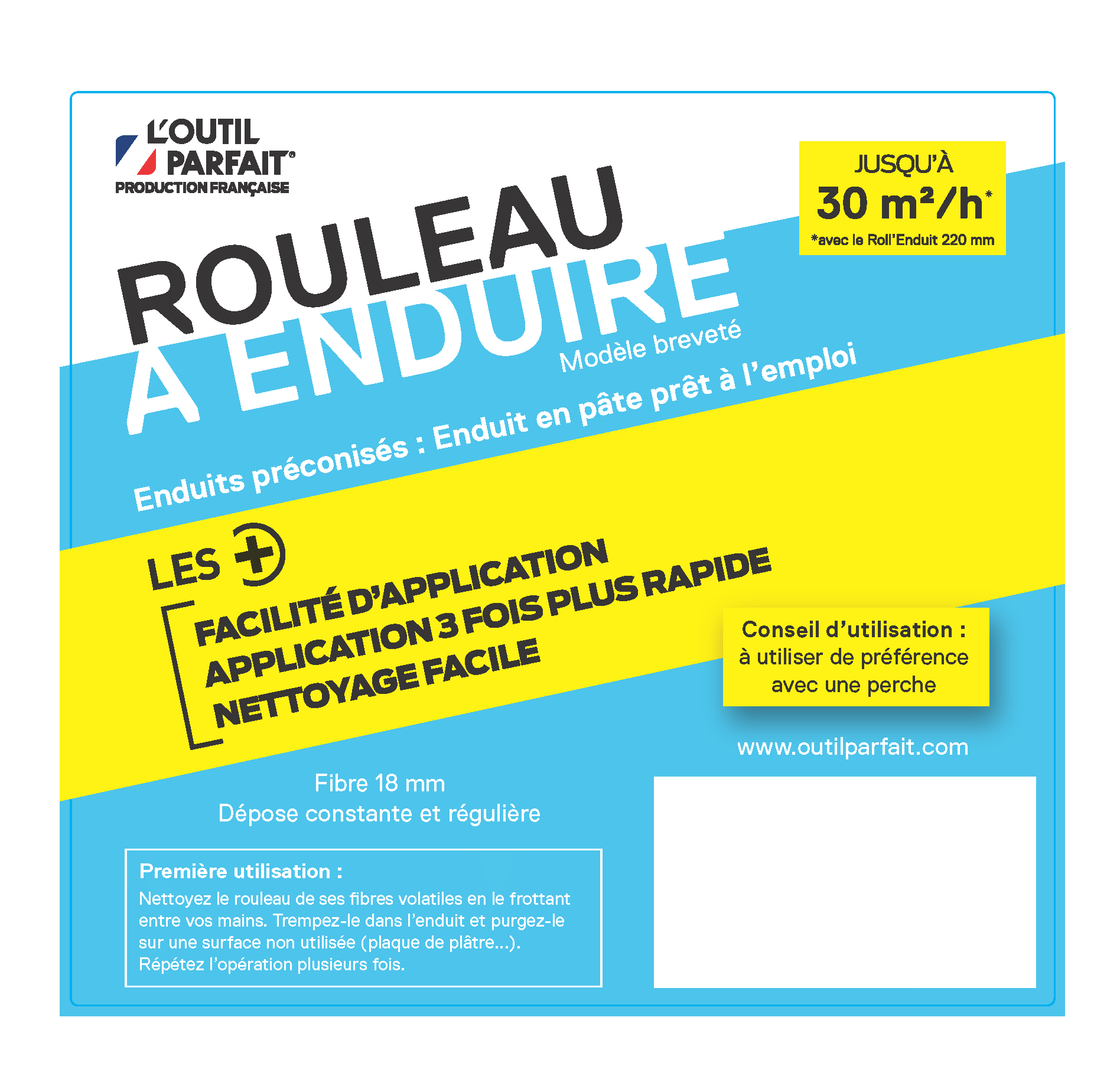 Recharge de rouleau pour enduire ROLL'ENDUIT®  l.180 mm L'OUTIL PARFAIT - 3