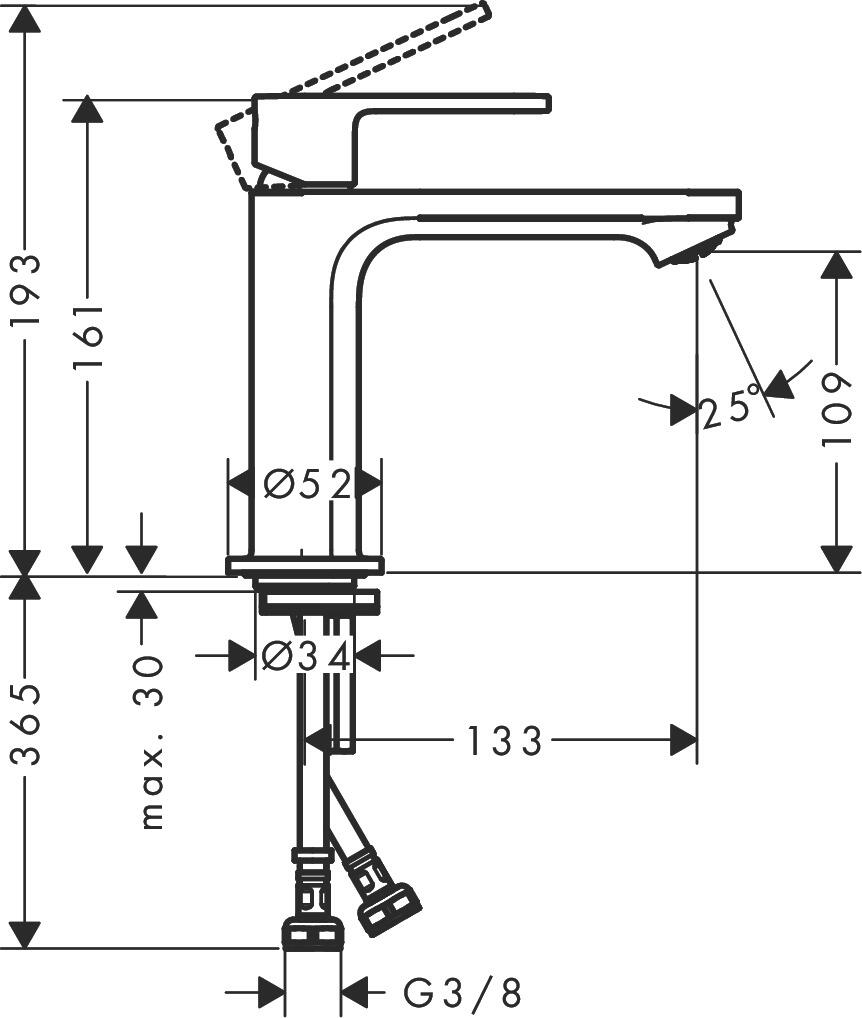 Rubinetto per lavabo a canna media getto aerato STAMIS S cromato lucido HANSGROHE H 16.1 cm - 4