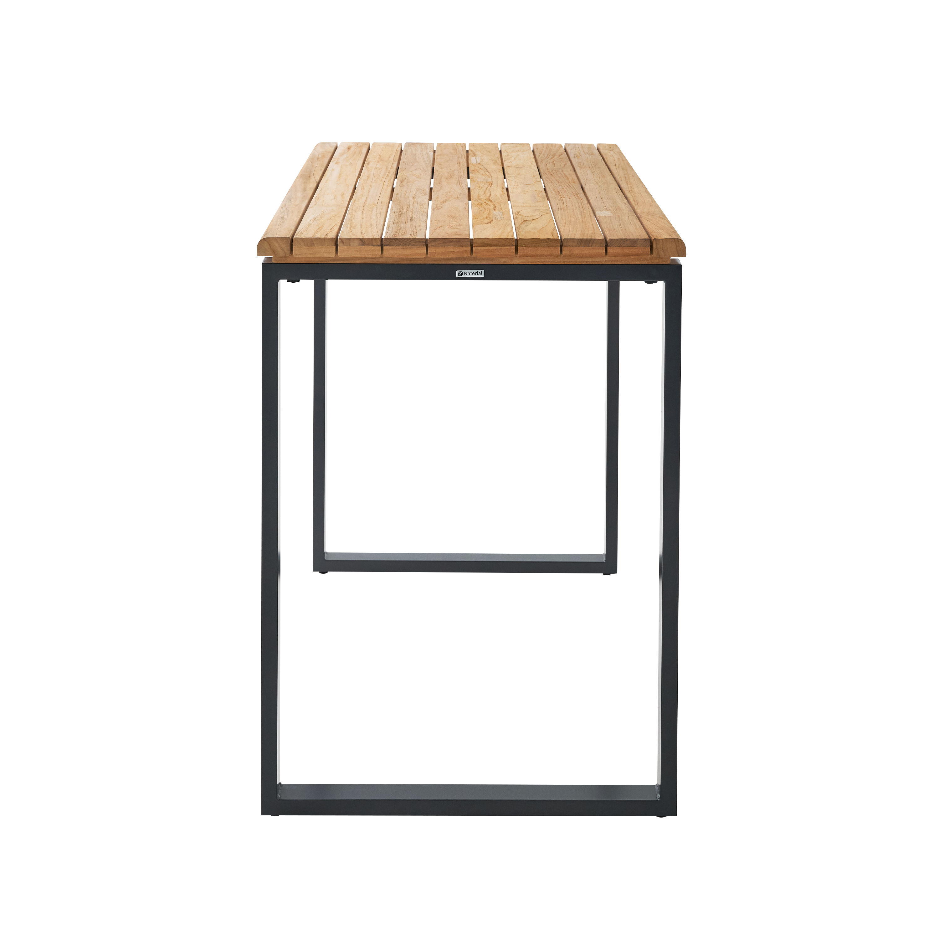 Mesa alta em madeira de teca reciclada e alumínio 130x77x107 cm Naterial Sirokos - 12