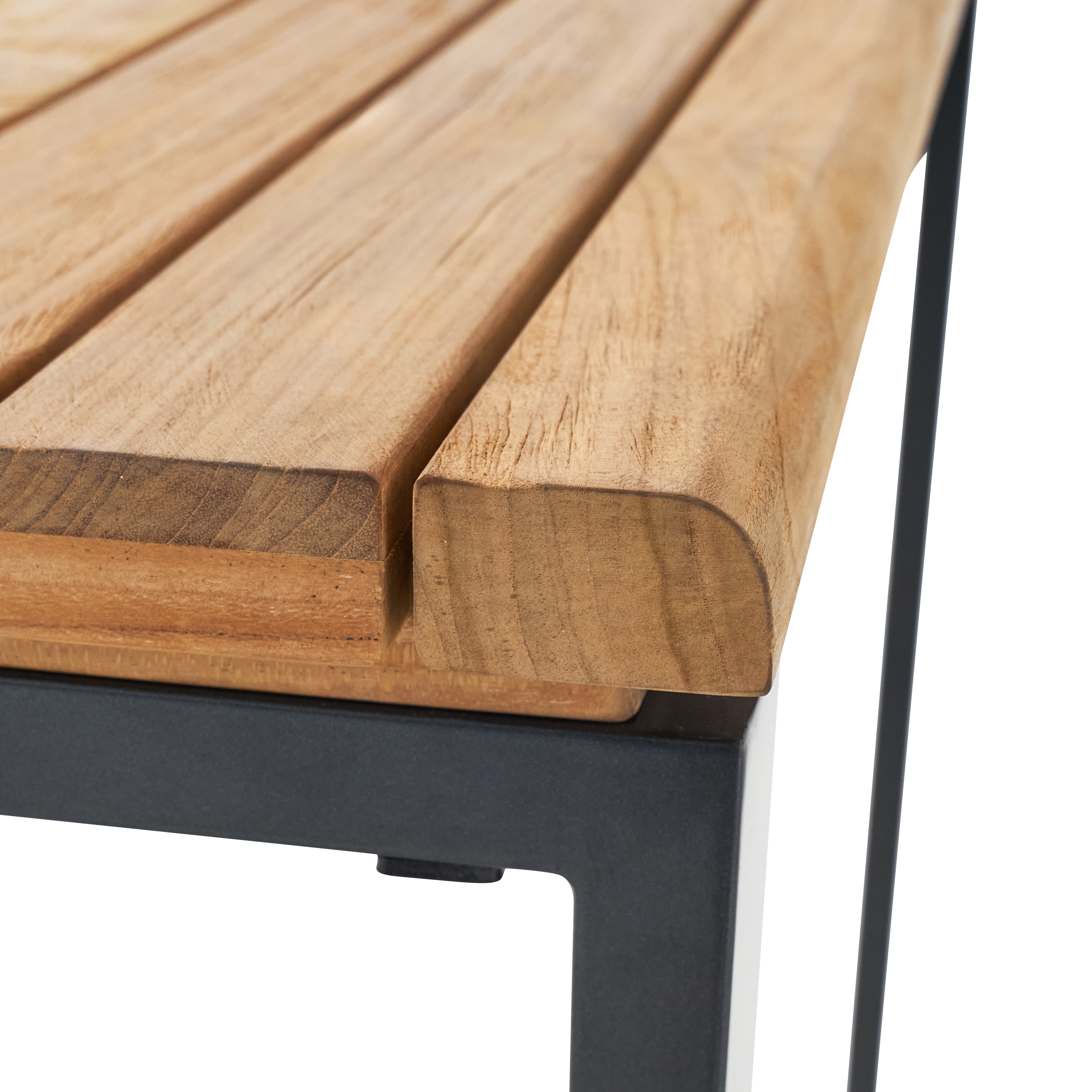 Mesa alta em madeira de teca reciclada e alumínio 130x77x107 cm Naterial Sirokos - 22