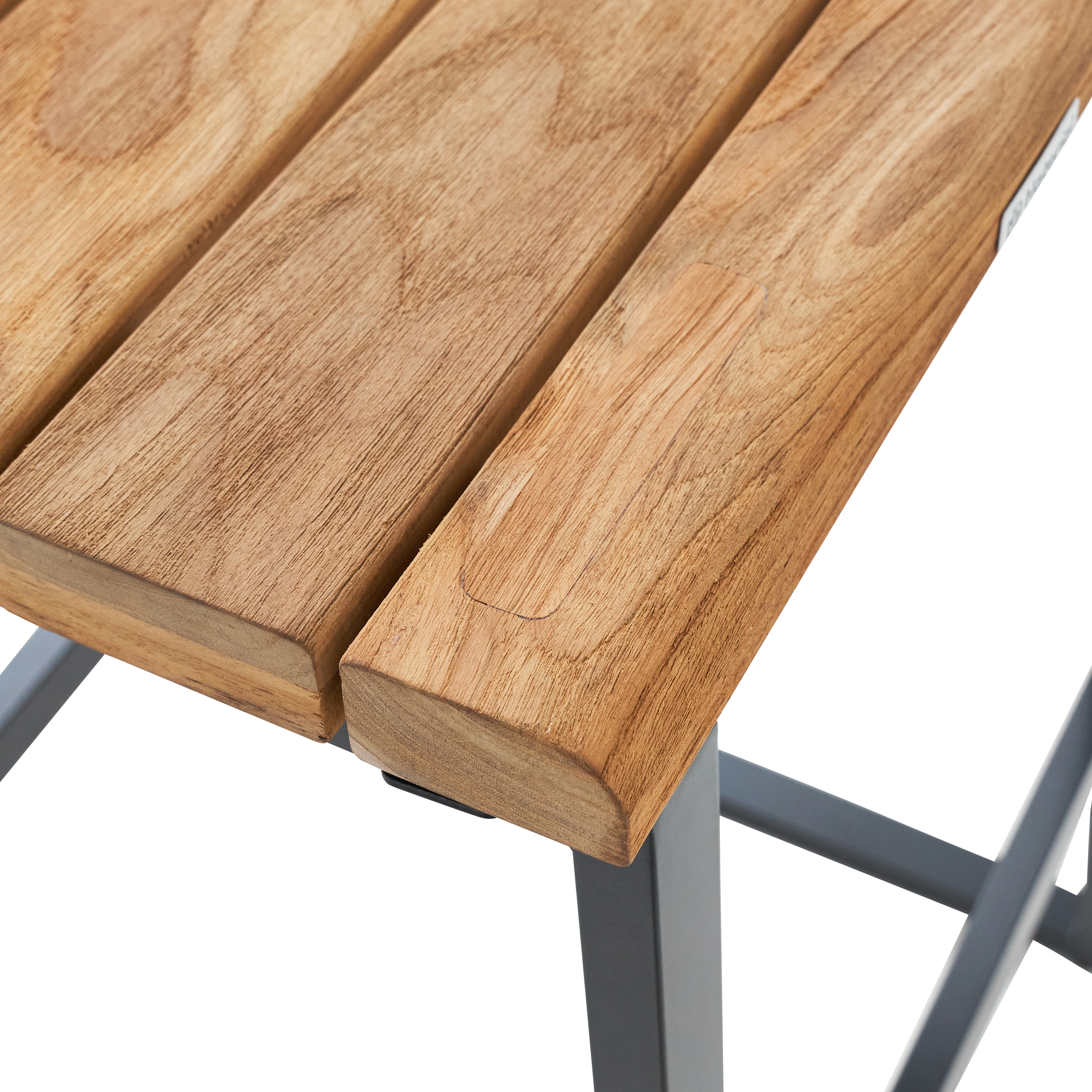 Sedia da giardino in alluminio antracite Sirokos NATERIAL, seduta in teak marrone - 24