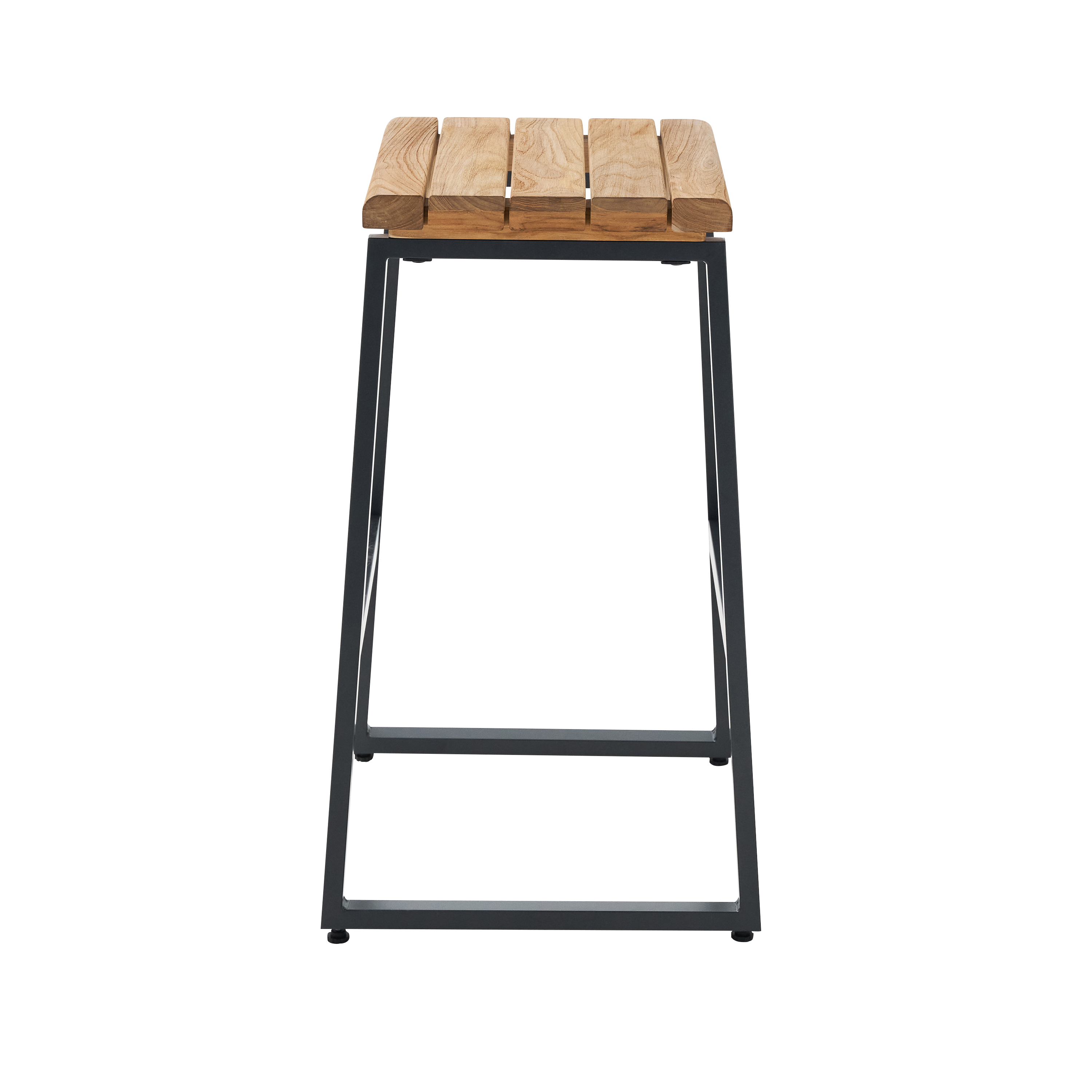 Sedia da giardino in alluminio antracite Sirokos NATERIAL, seduta in teak marrone - 11