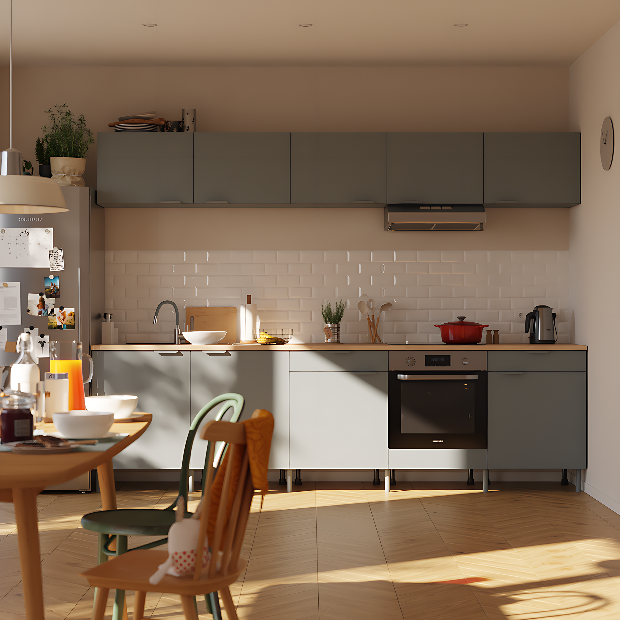 Cocina en kit eleki gris 5 módulos altos + 5 bajos l.300 x h.190 x p.58 cm