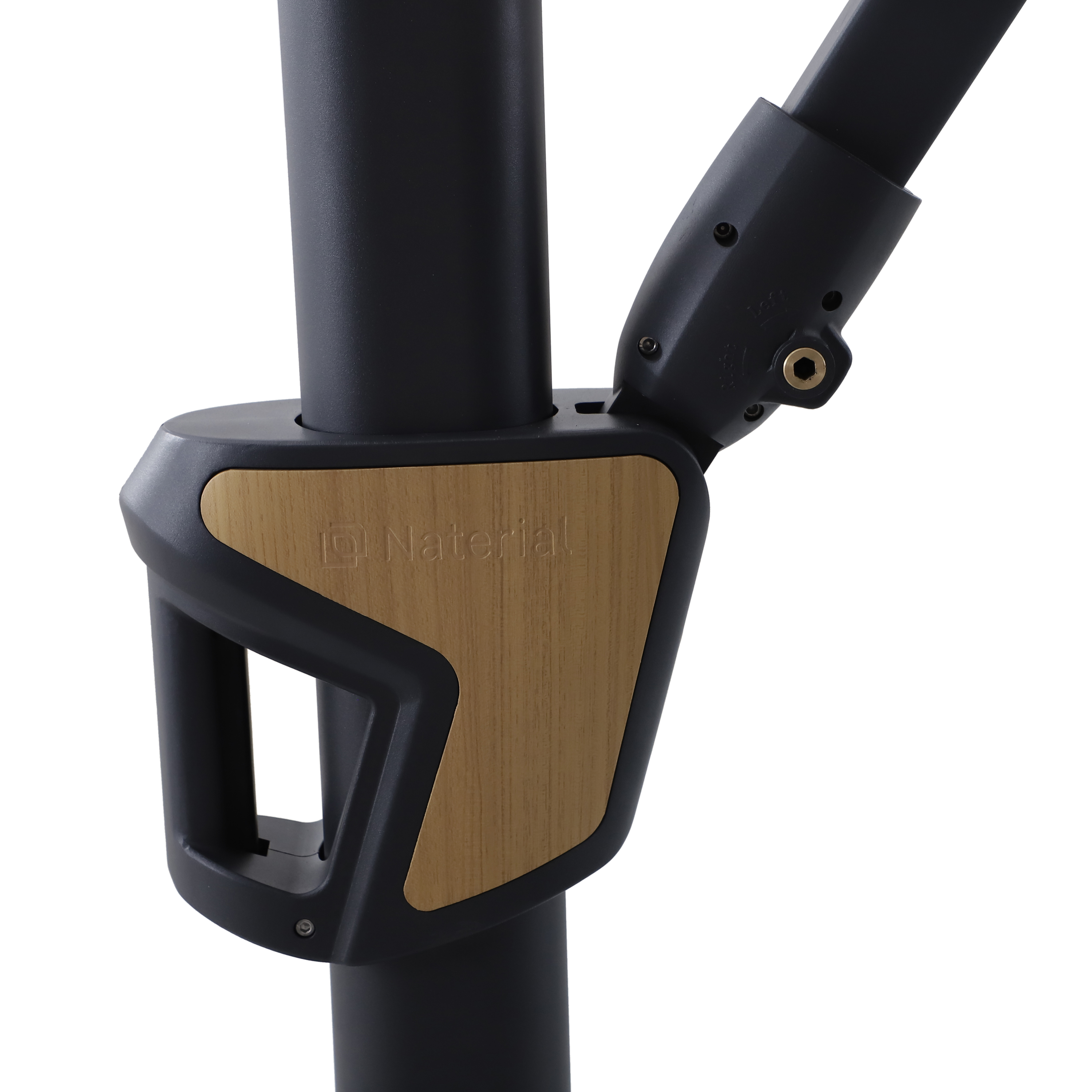Chapéu de sol excêntrico LED alumínio 350x350 cm bege Naterial Odyssea Premium - 13