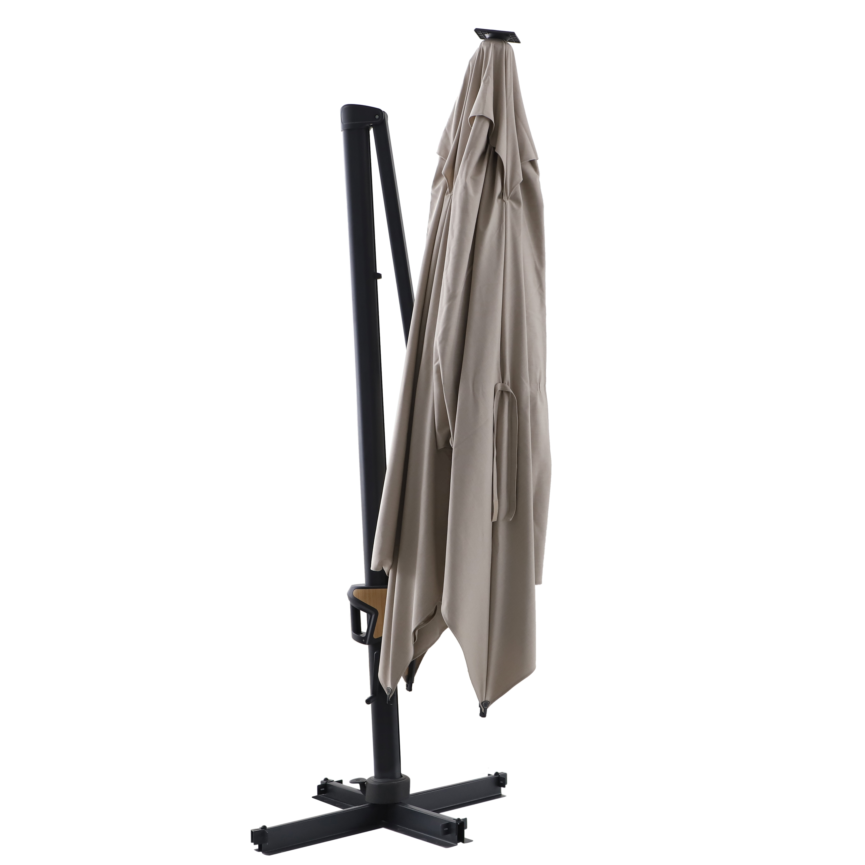 Chapéu de sol excêntrico LED alumínio 400x300 cm bege Naterial Odyssea Premium - 3