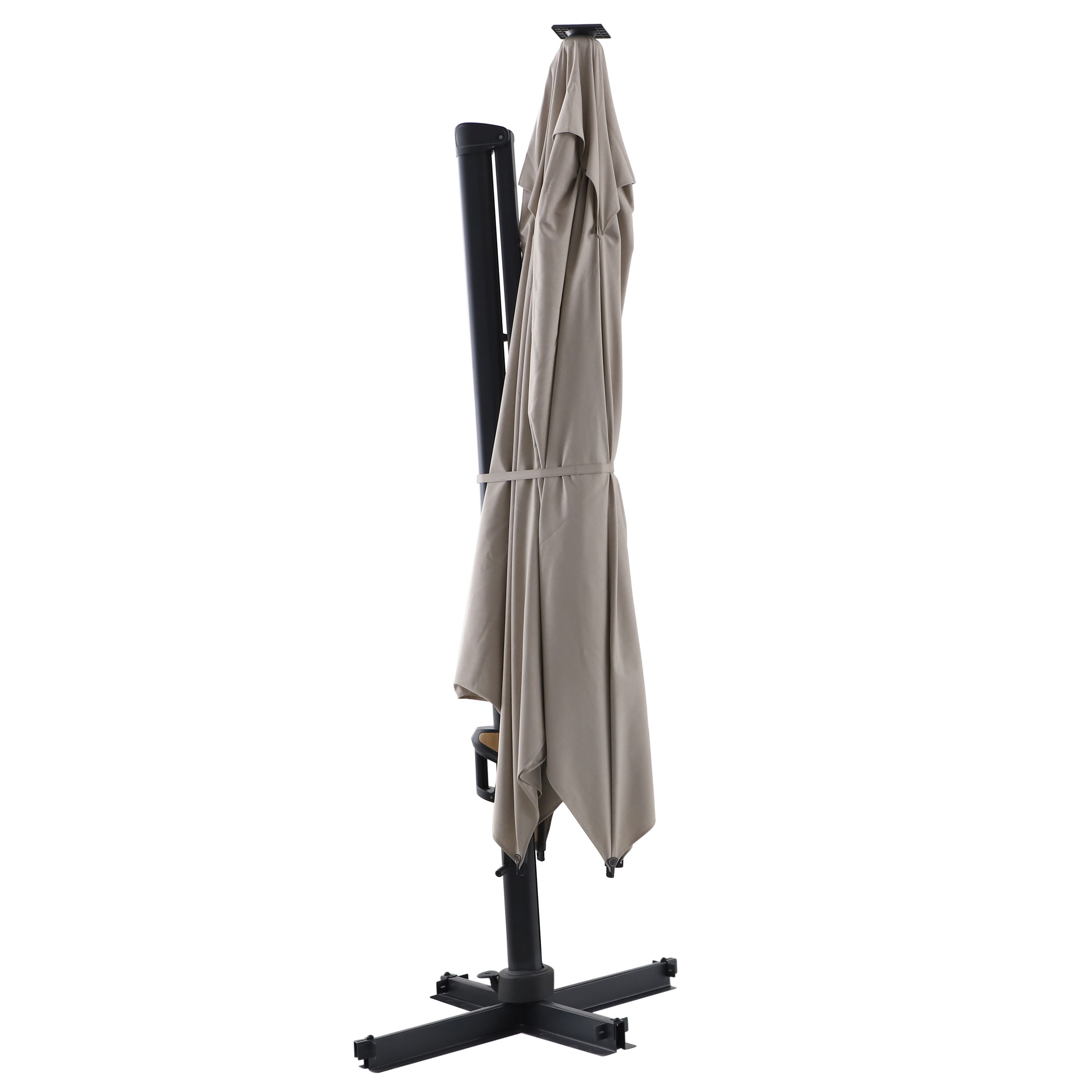Chapéu de sol excêntrico LED alumínio 400x300 cm bege Naterial Odyssea Premium - 4