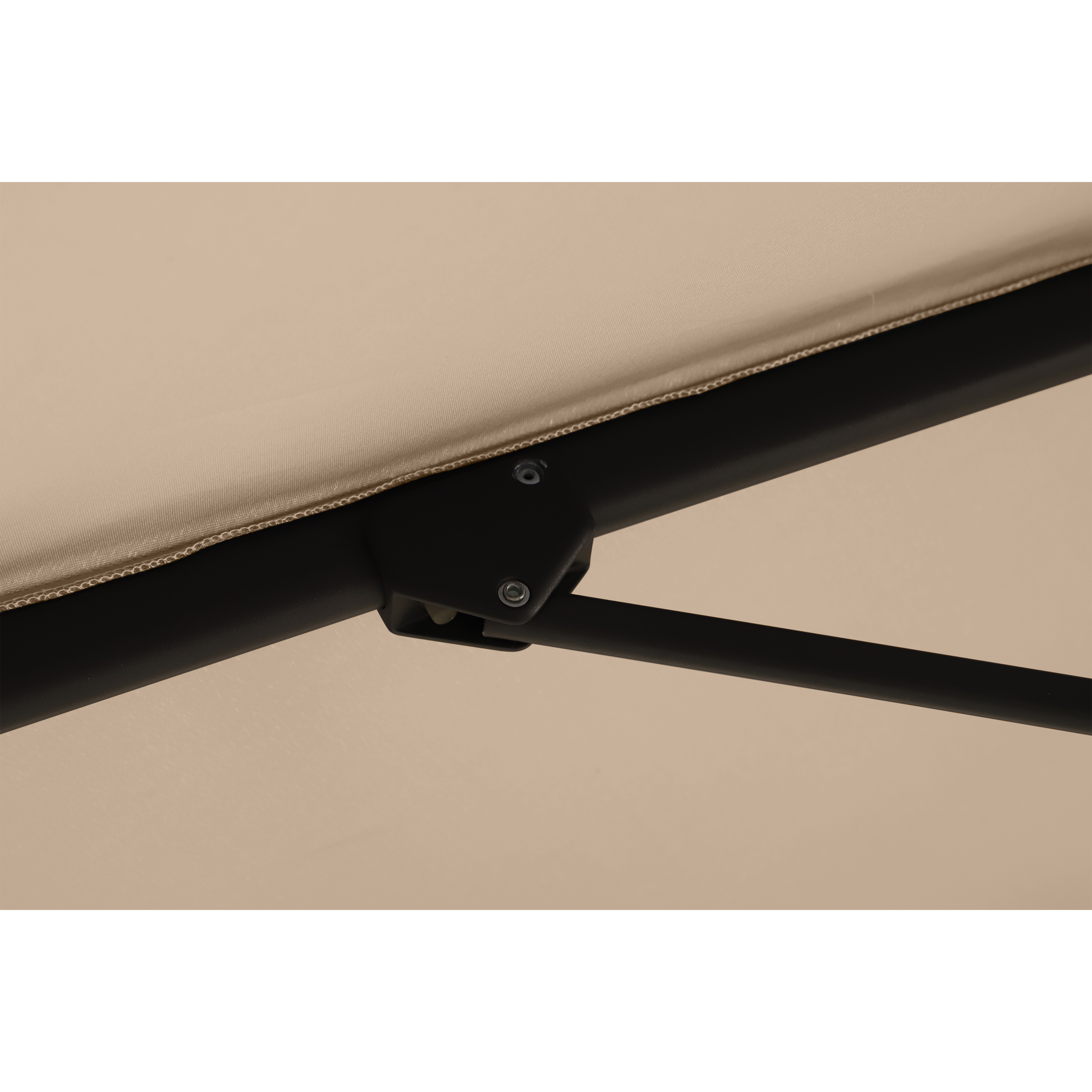 Ombrellone a palo laterale antracite con telo tondo tortora L 290 x P 290 x H 235 cm - 5