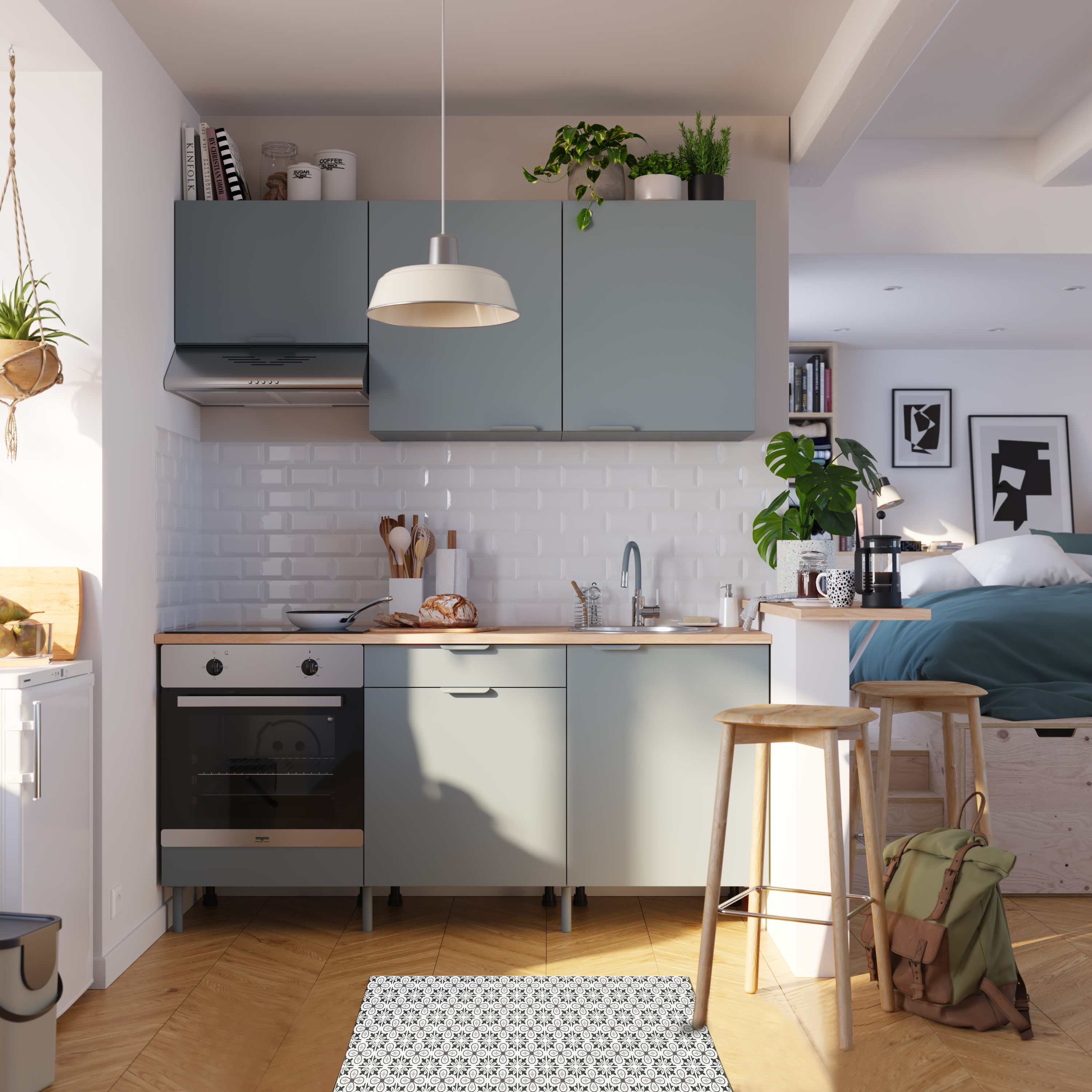 Scendiletto Adrianie INSPIRE in PVC bianco e nero L 80 x L 50 cm - 3