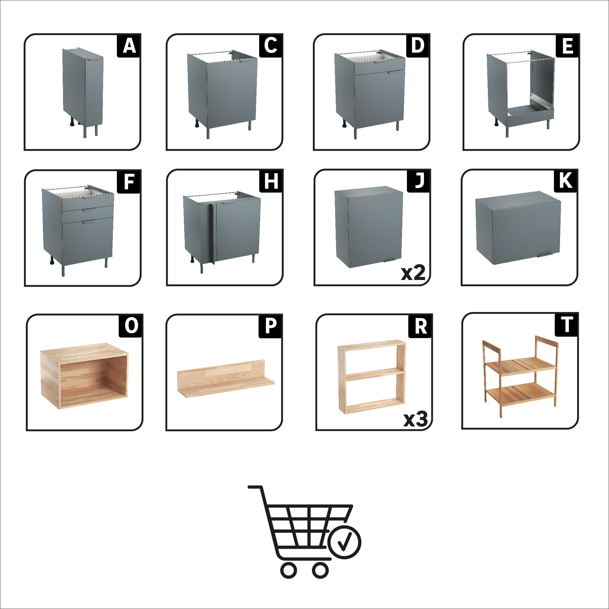 Cucina in kit DELINIA Eleki con angolo, grigio opaco B/T 4C 305+226cm - 10