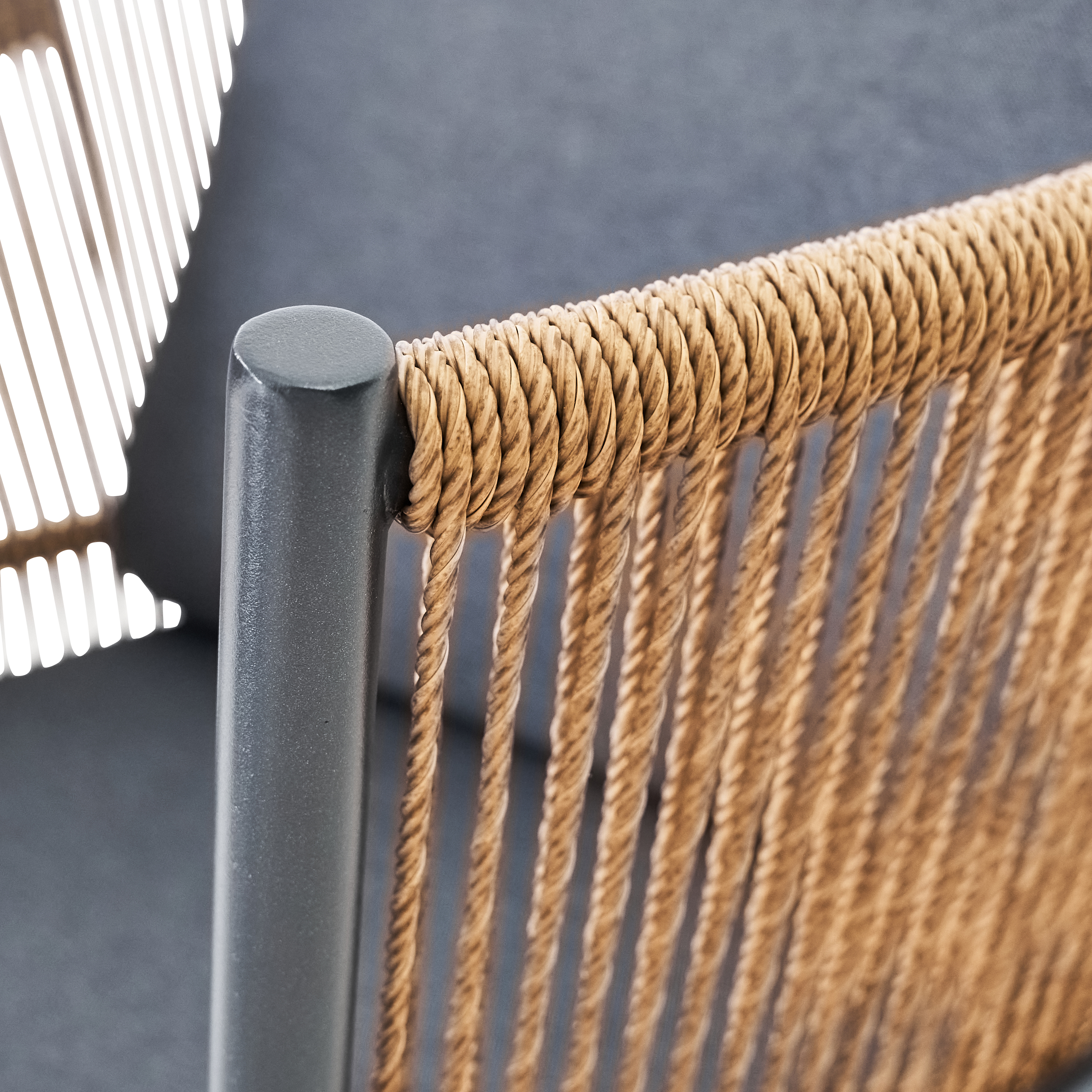 Salon bas Fuji en acier et résine gris anthracite - 8