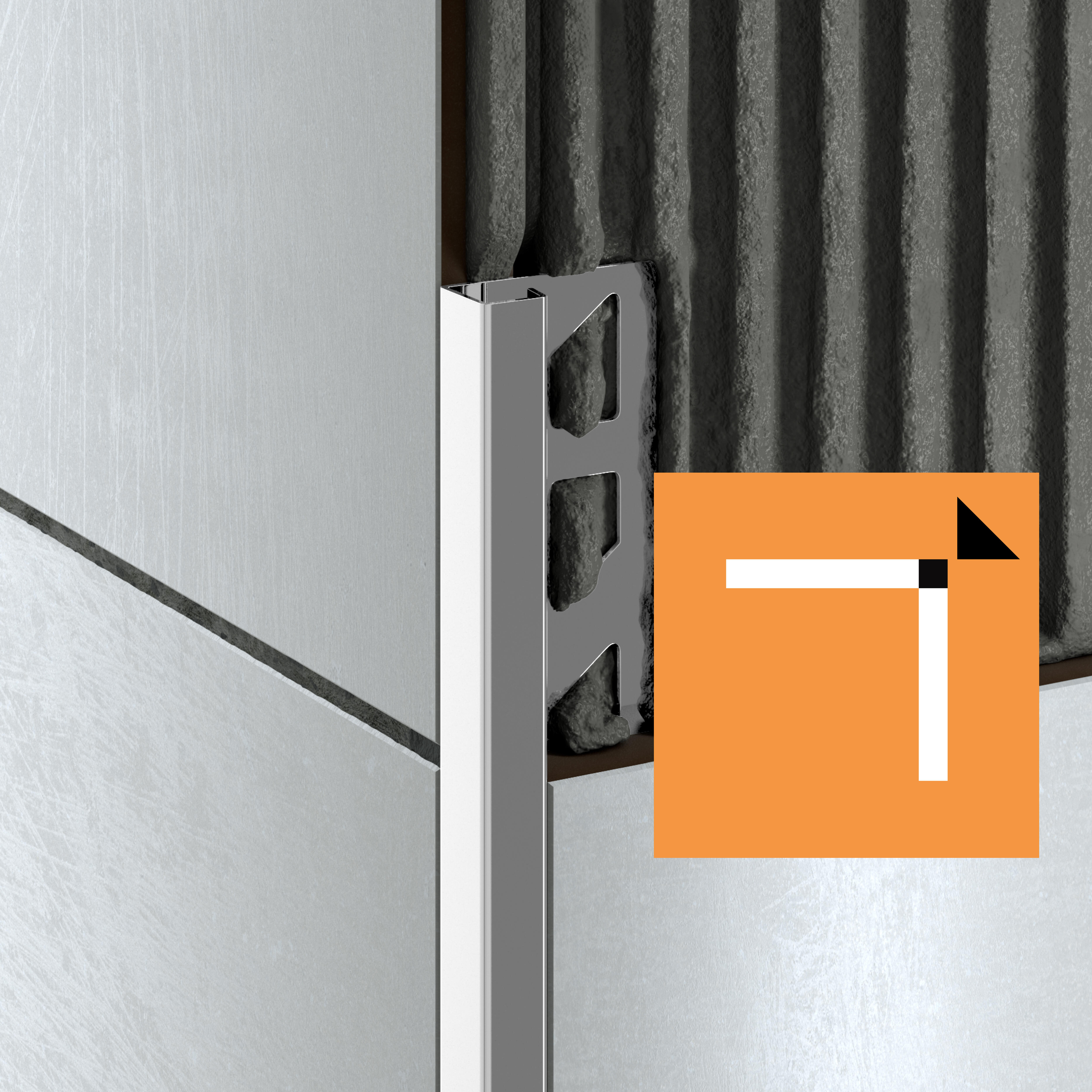 Perfil quadrado EXTERIOR INOX BRANCO 12MMX2.5M - 8