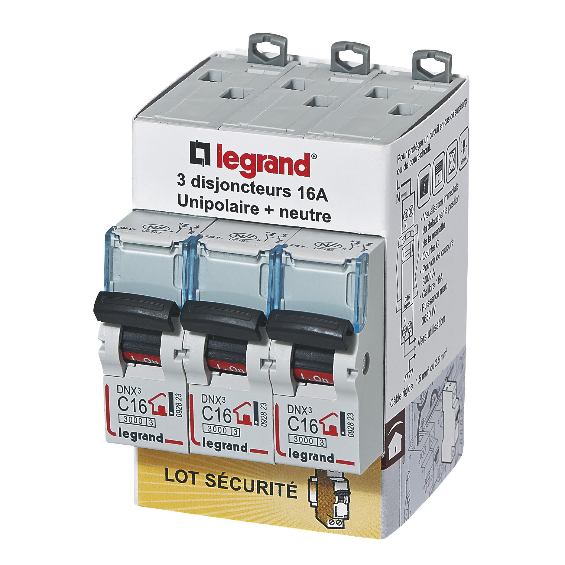 Disjoncteur Monophasé 16A DNX3 LEGRAND - 3