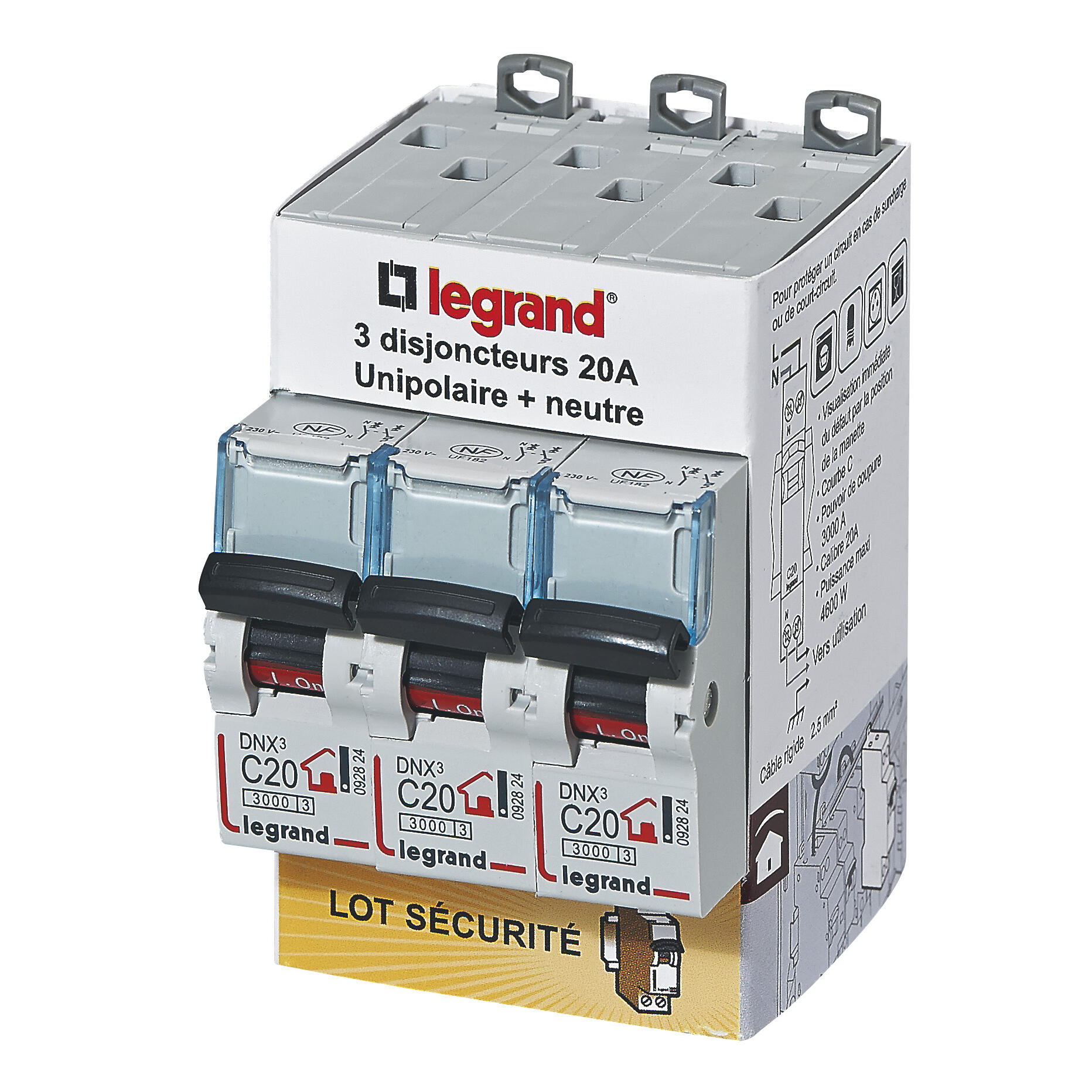 Disjoncteur Monophasé 20A DNX3 LEGRAND - 3