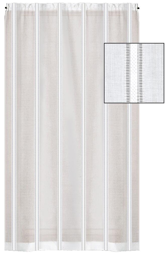 Tendina a vetro Picasso Bianco, passanti nascosti 43x240 cm - 2