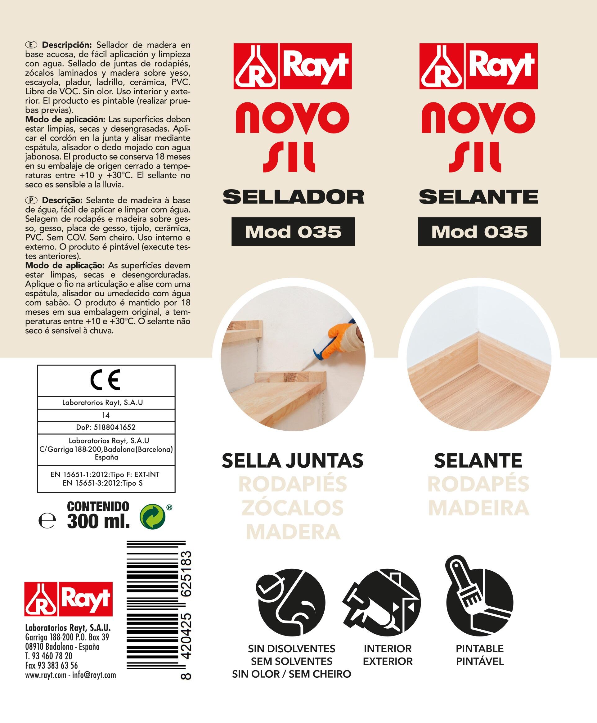 Sellador Novosil rodapiés NAT365 300 ml - 4