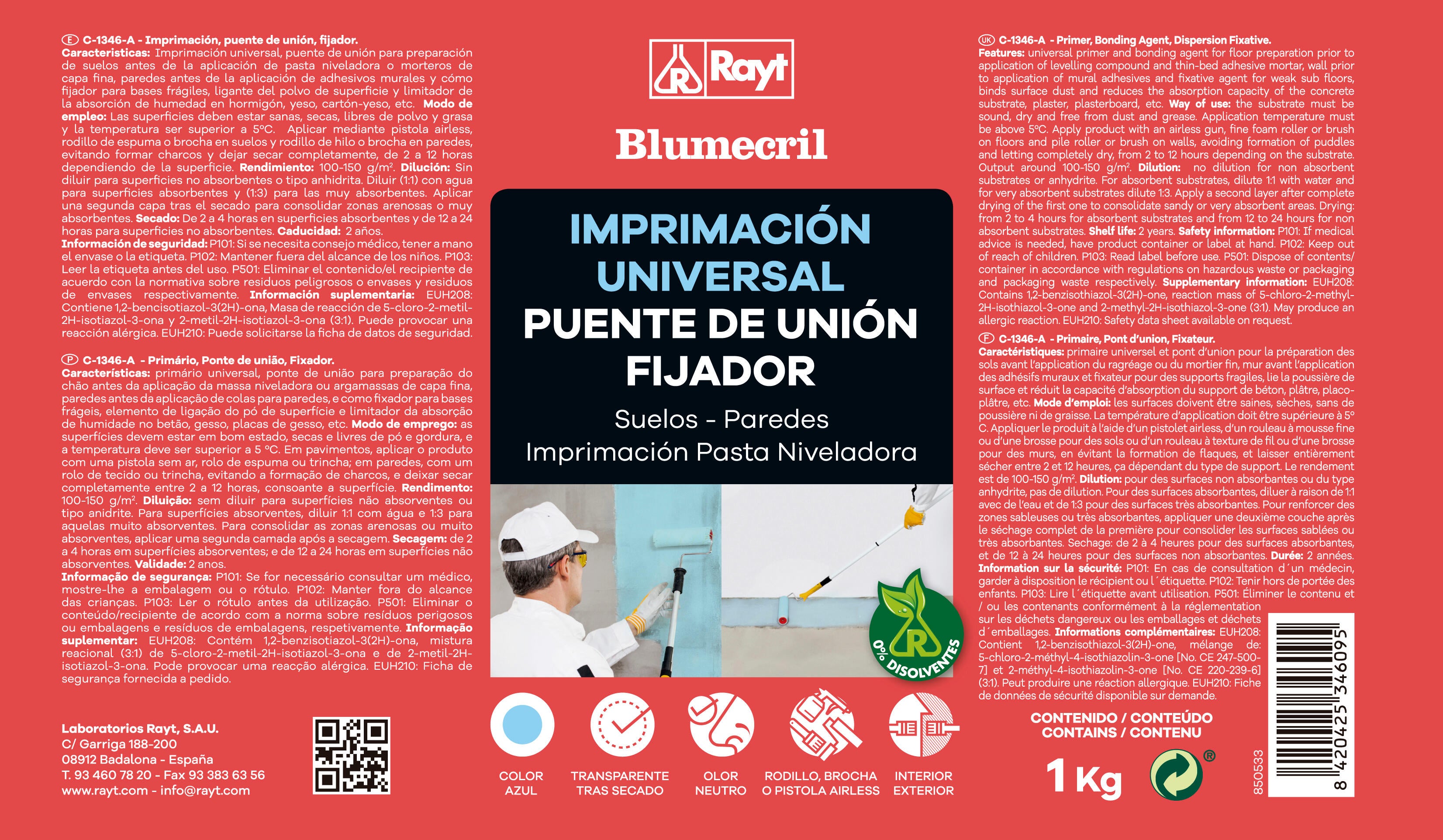 Imprimación BLUMECRIL suelos y paredes 1 kg - 4