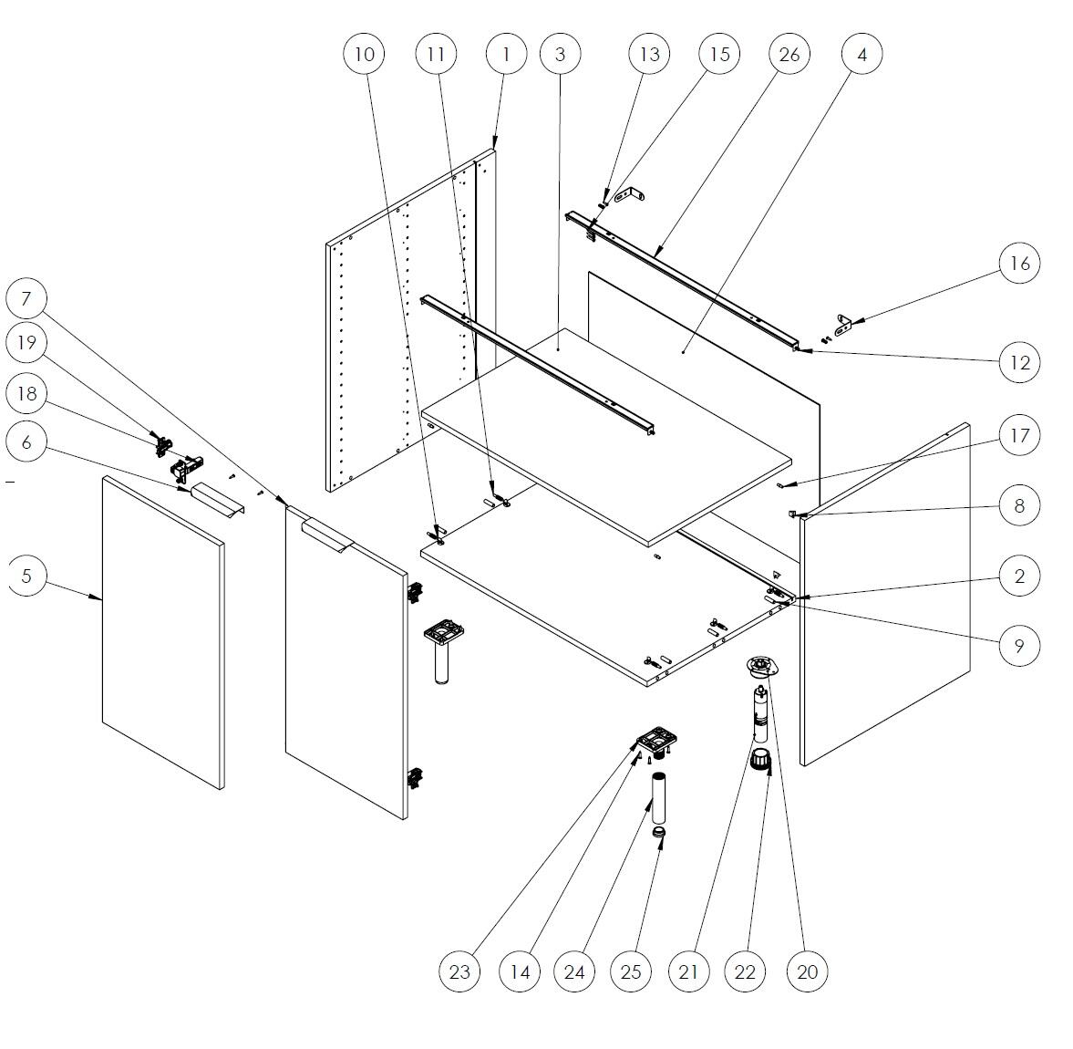 Meuble bas de cuisine Eleki gris 2 portes H87.1 x l80 - 9