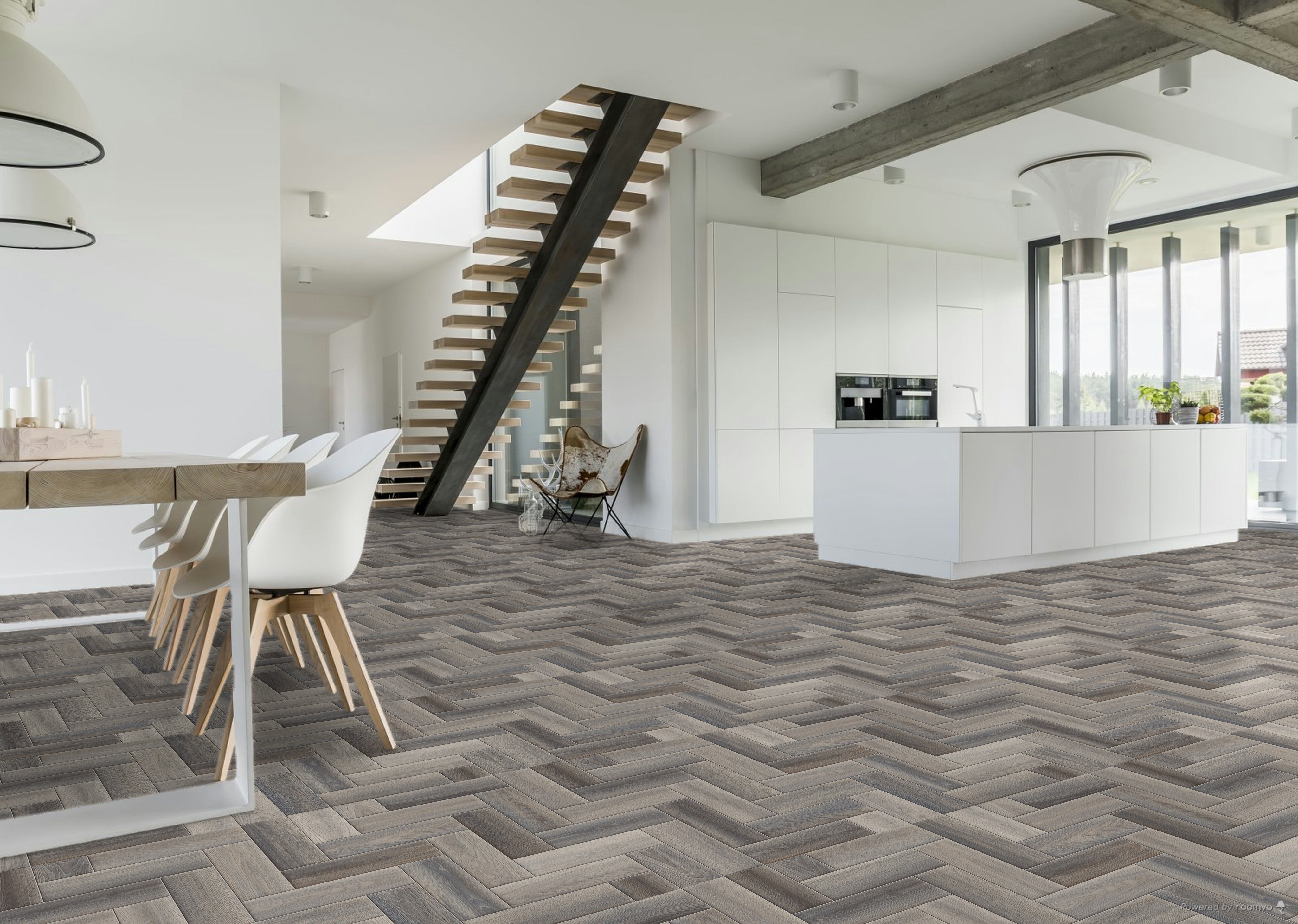 Wykładzina PCV Fiesta Latina Diana Wood szara jodełka 2m - 2