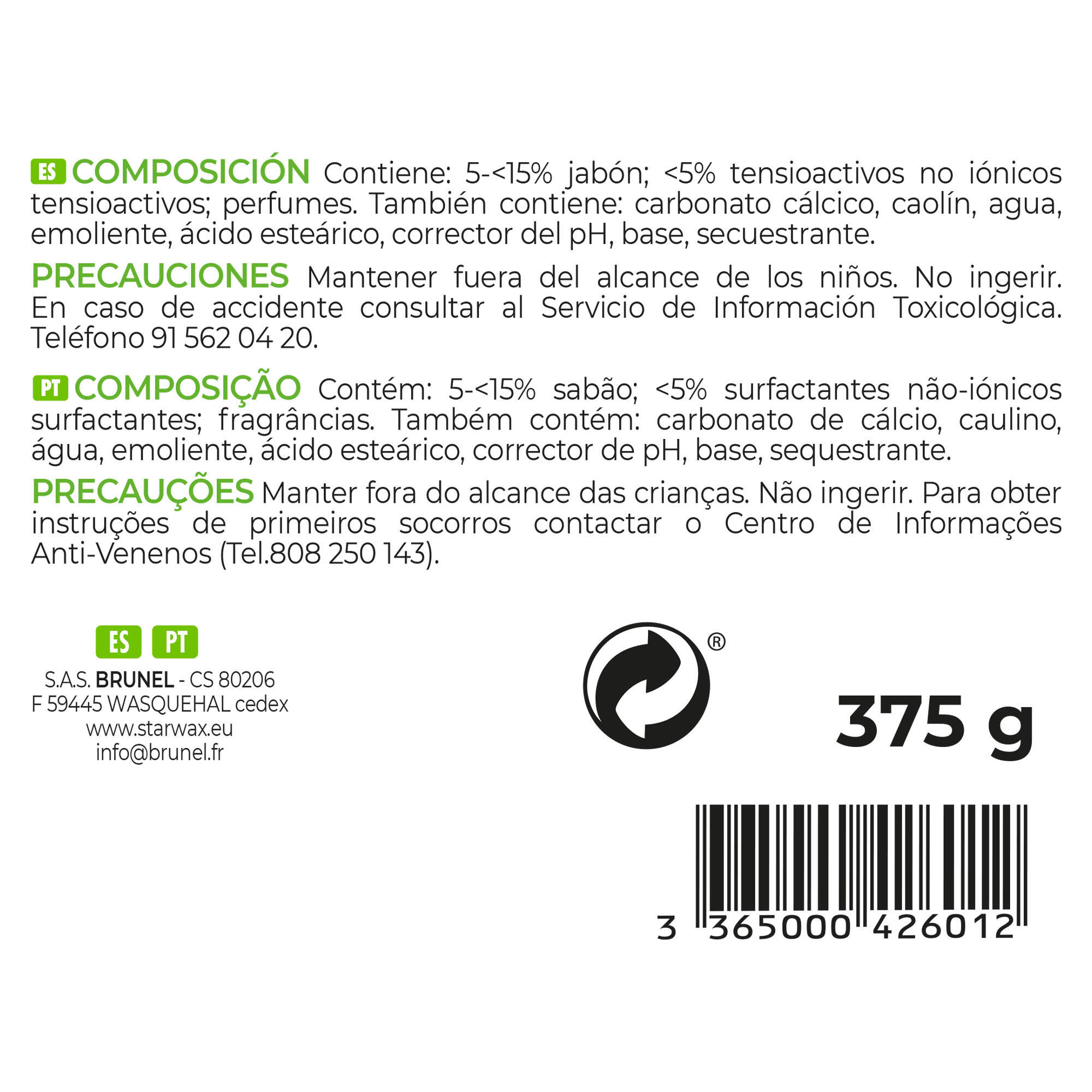 Pedra branca de limpeza multiusos 375gr Starwax - 9