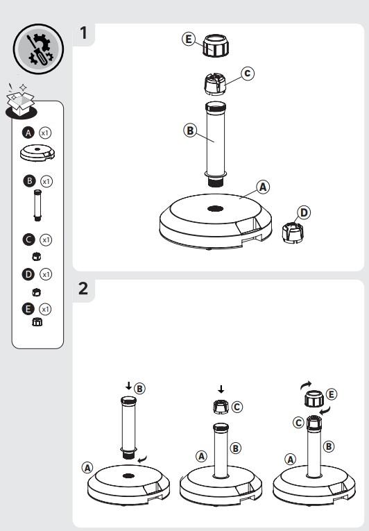 Podstawa do parasola Sun 53mm śr.38.5cm / 18kg antracytowa Naterial - 10
