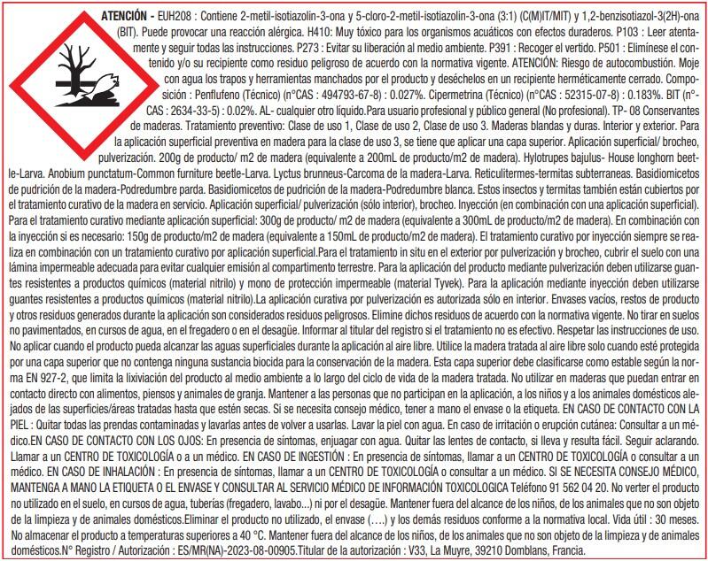 Tratamiento universal plus AXTON 1L para prevenir carcoma  y otros insectos - 3