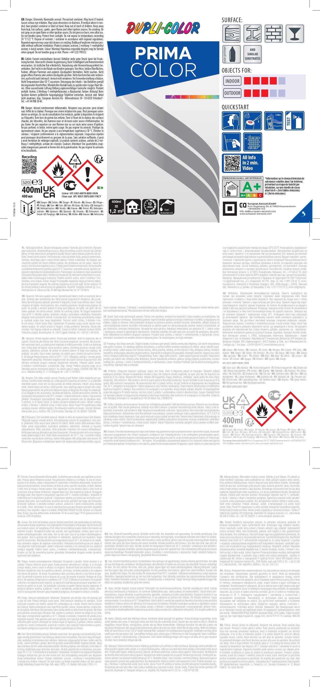 Spray DUPLI COLOR Prima 400 ml RAL 9005 mate negro intenso | Leroy Merlin