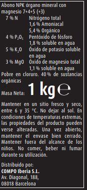 Abono granulado COMPO para huerta y frutales 1kg para uso ecológico - 9