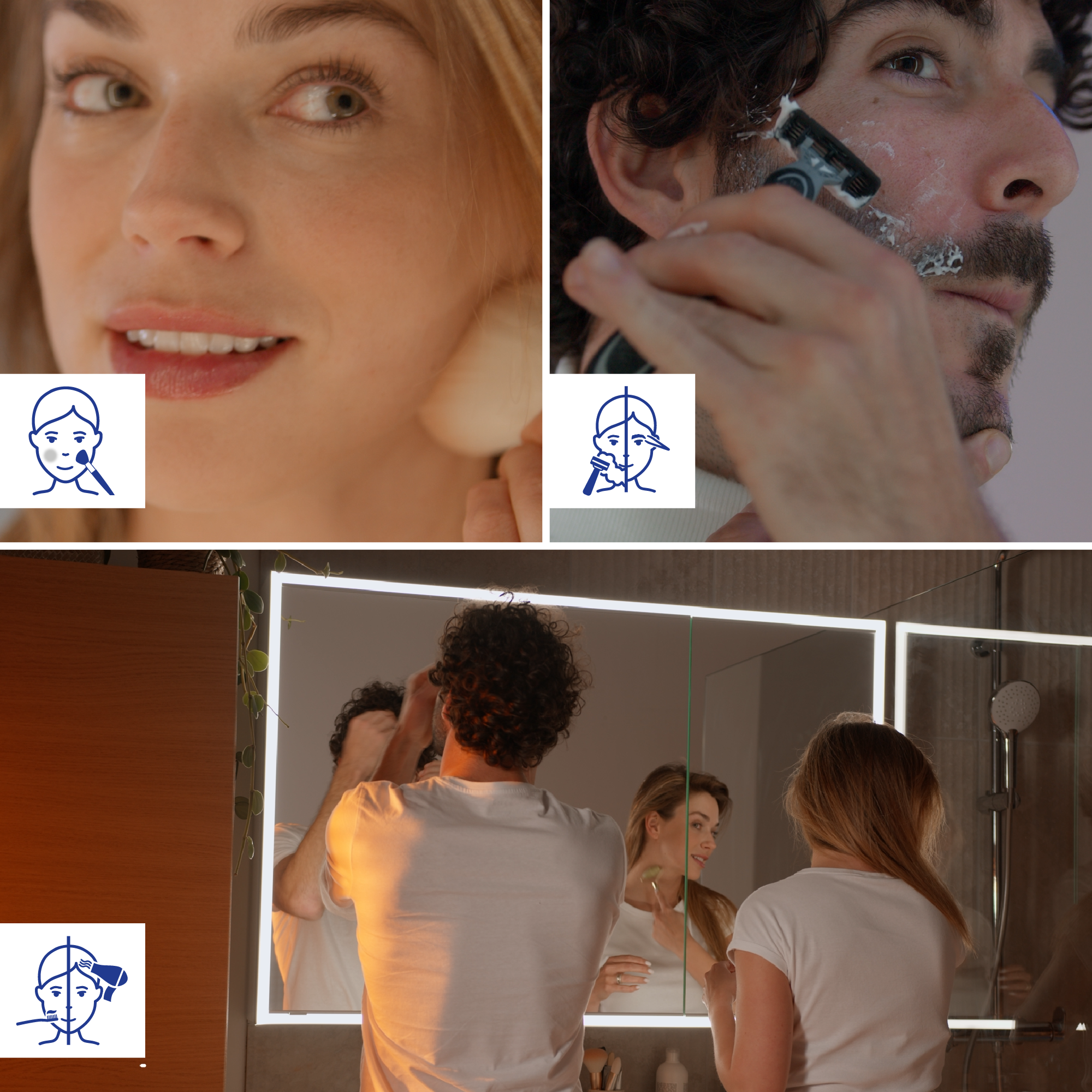 armoire de toilette remix lumineuse sensea usage maquillage, précision - 2