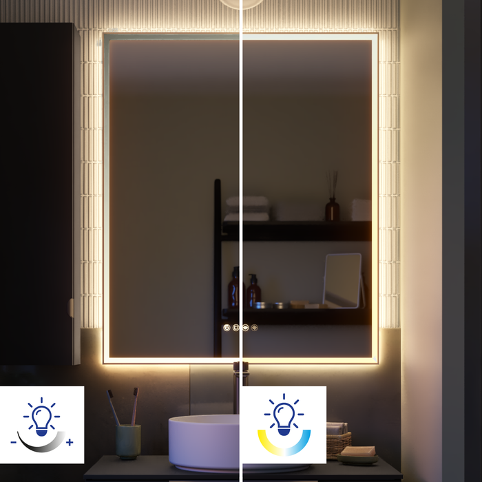 type de lumière miroir lumineux neo frame sensea