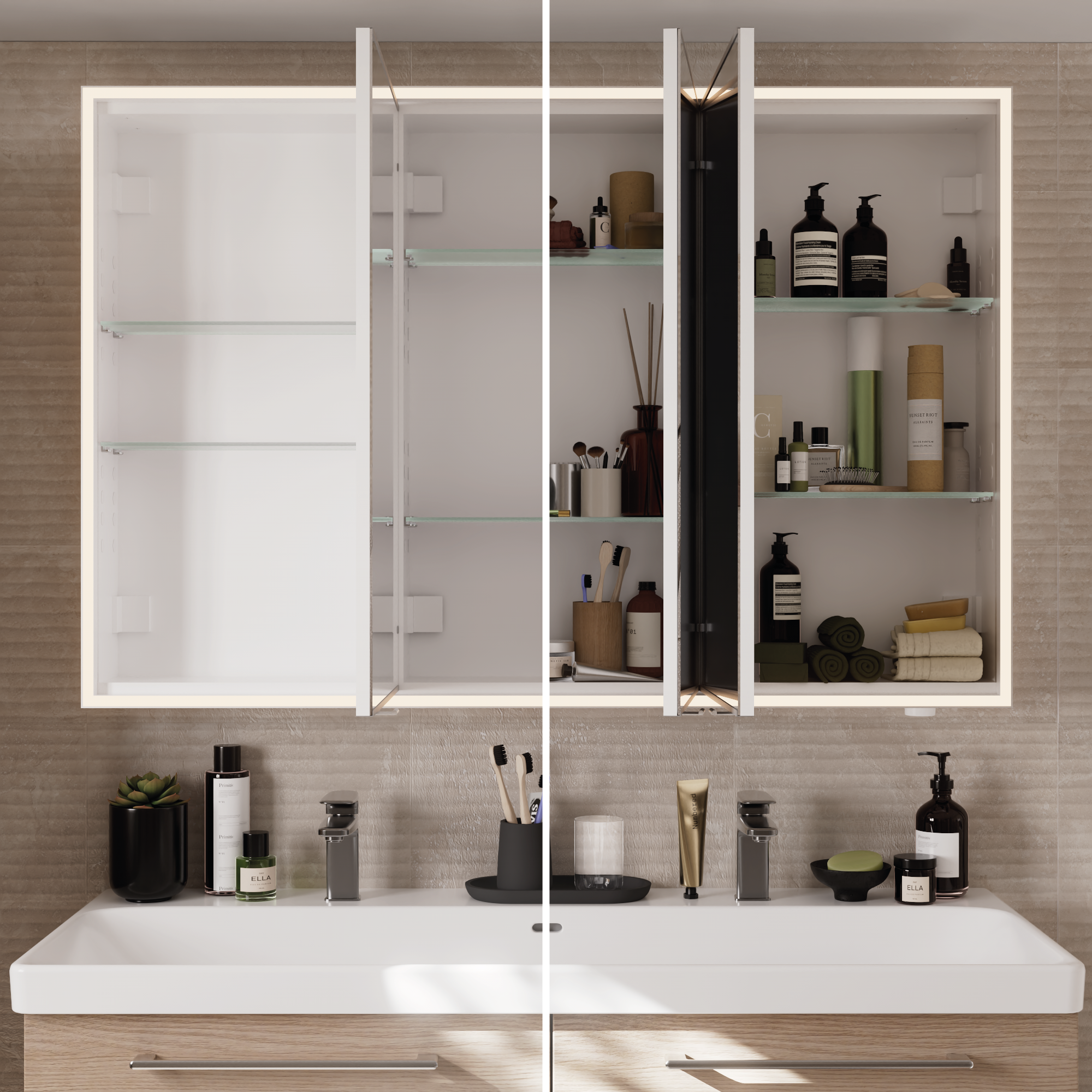 Armoire de toilette Remix, l.120 cm H.77 cm, SENSEA, chromé Leroy Merlin