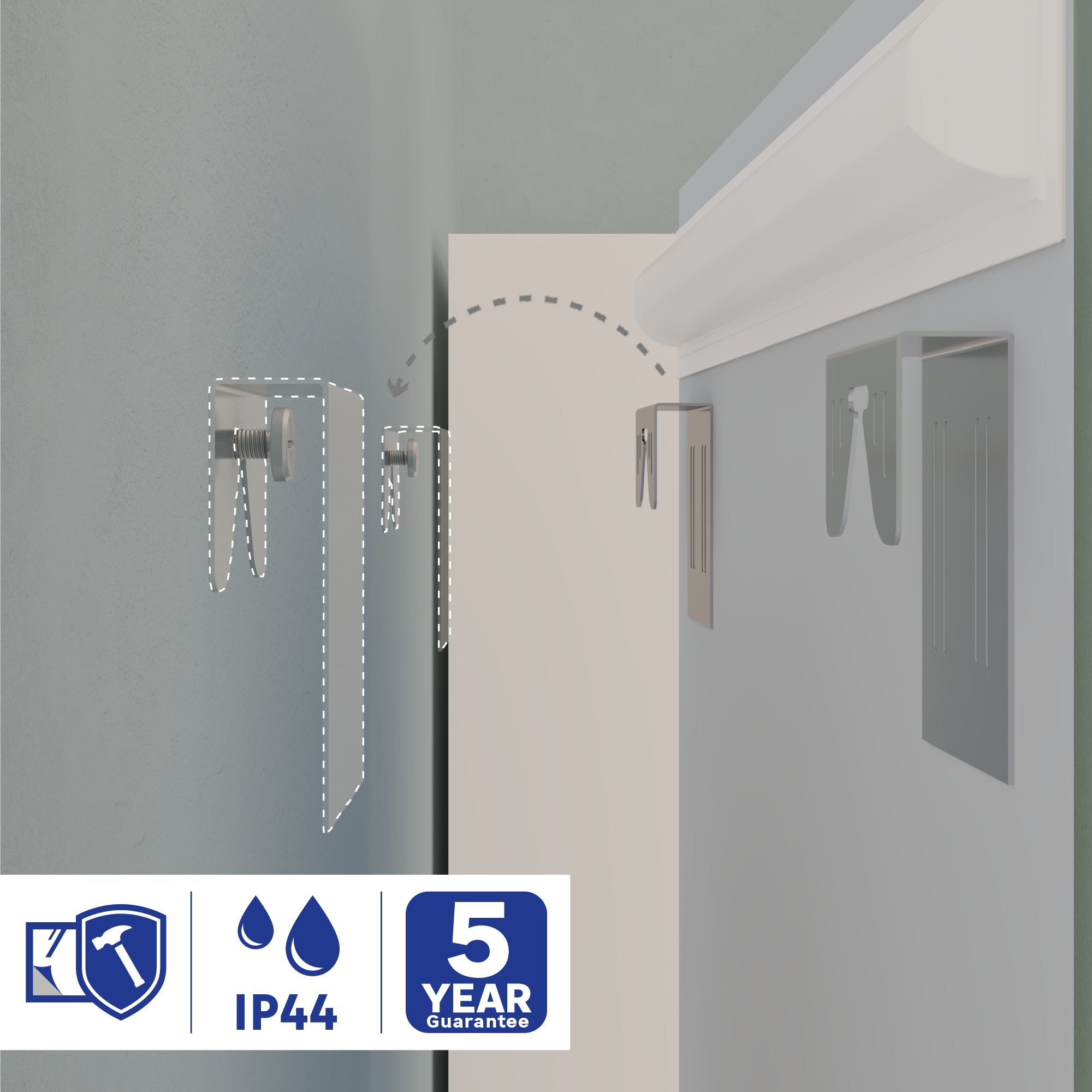 zoom installation miroir lumineux essential sensea  - 4