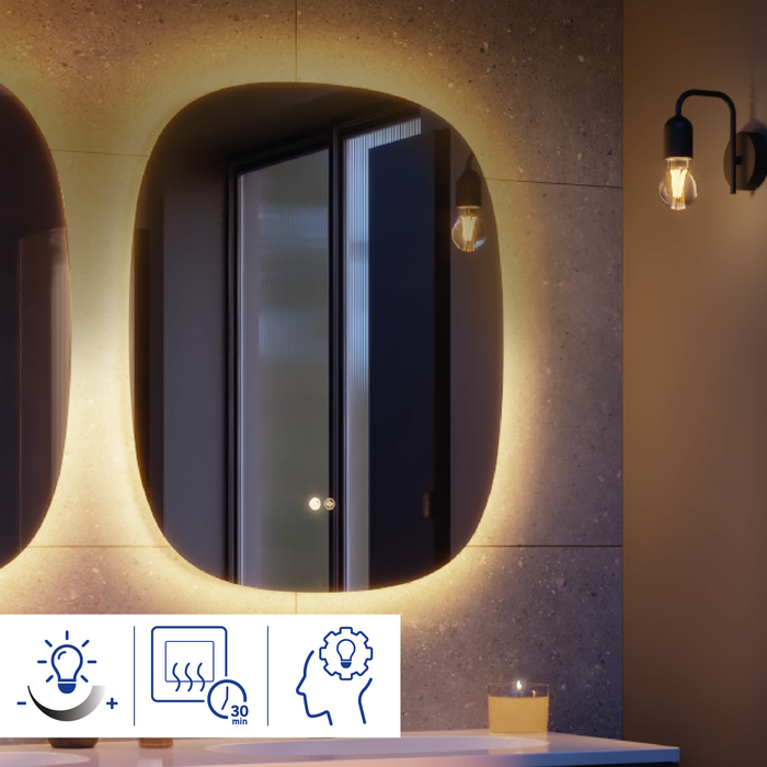 zoom miroir lumineux modern angle rond 