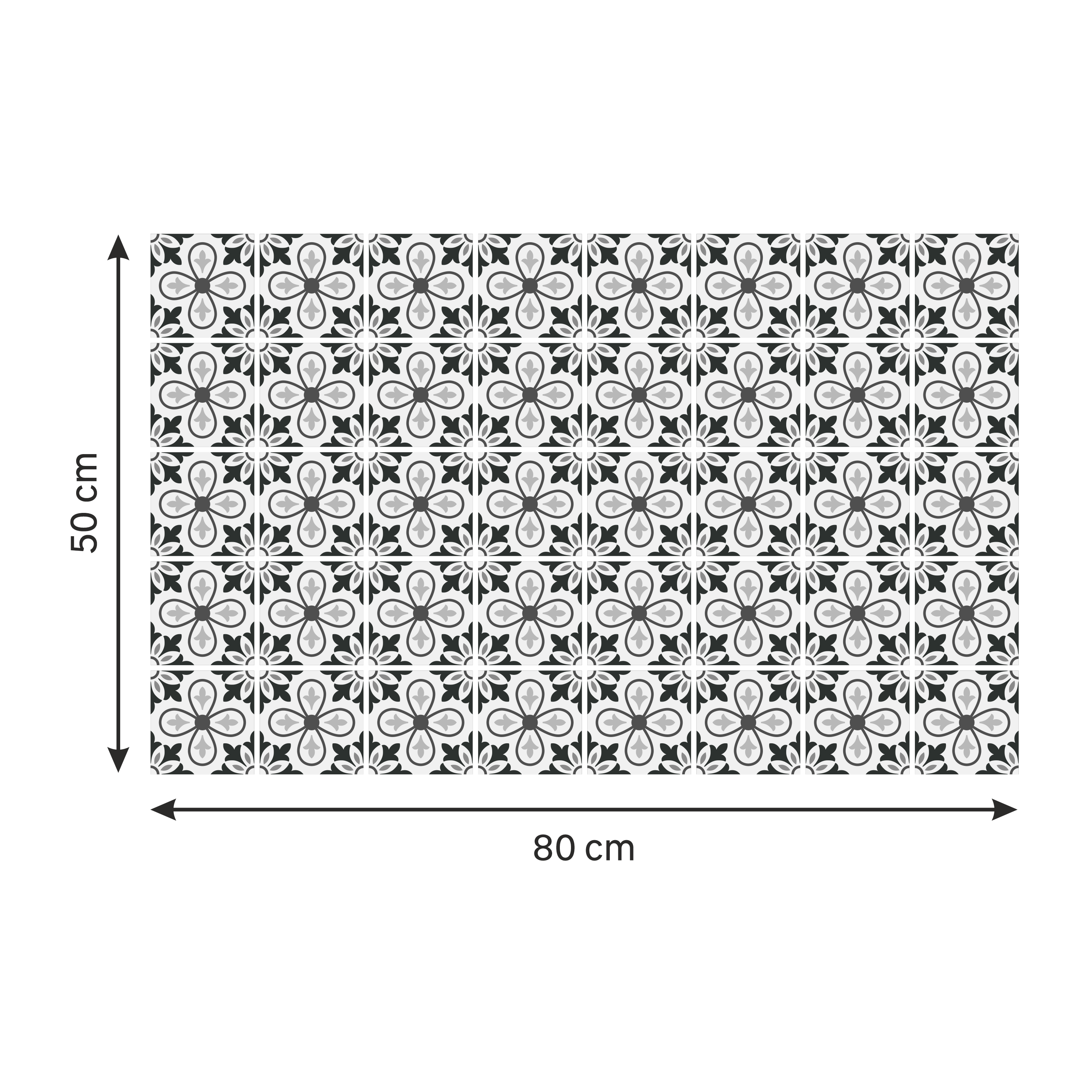 Scendiletto Adrianie INSPIRE in PVC bianco e nero L 80 x L 50 cm - 6