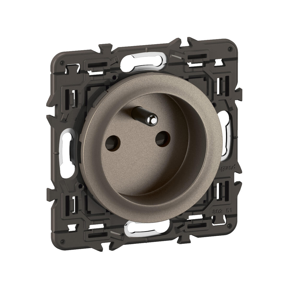 Prise avec terre à assembler Céliane, LEGRAND titane - 2