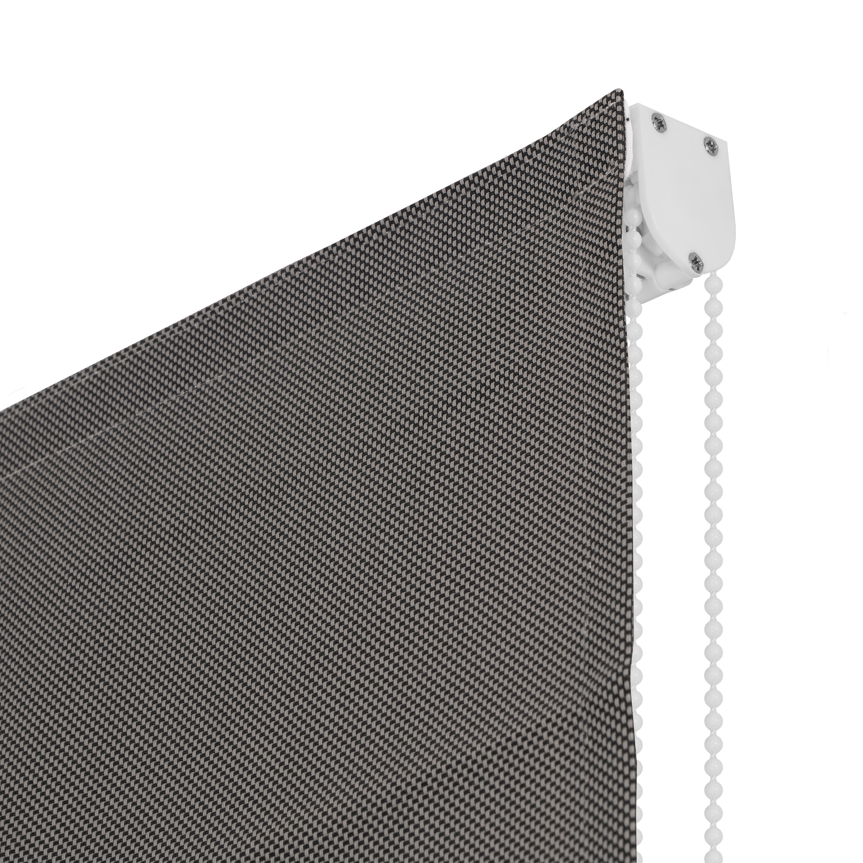 Estor plegable semi-transparente con cadena toxa 10% pvc liso negro viewtex de 150x175 cm