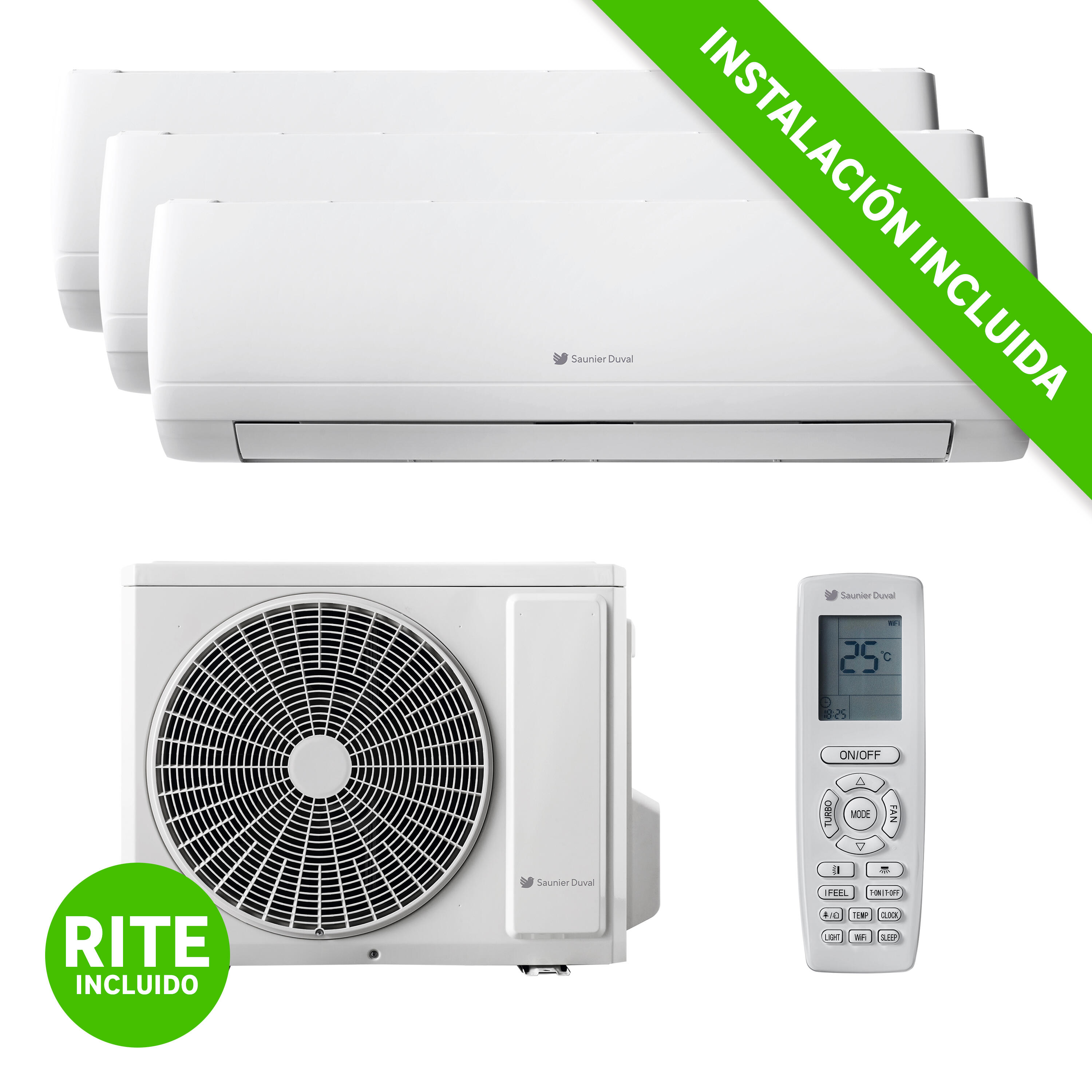 Aire acondi 3x1 saunier duval vivair 87w sdh 2x2150+2580 fg instalación incluida