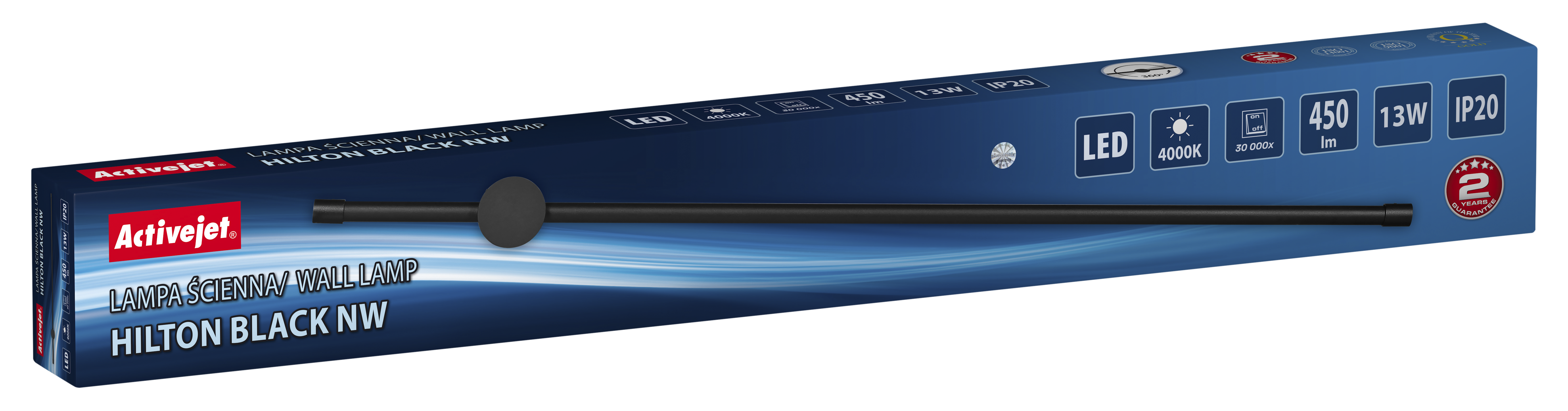 Kinkiet Hilton czarny LED Activejet - 11