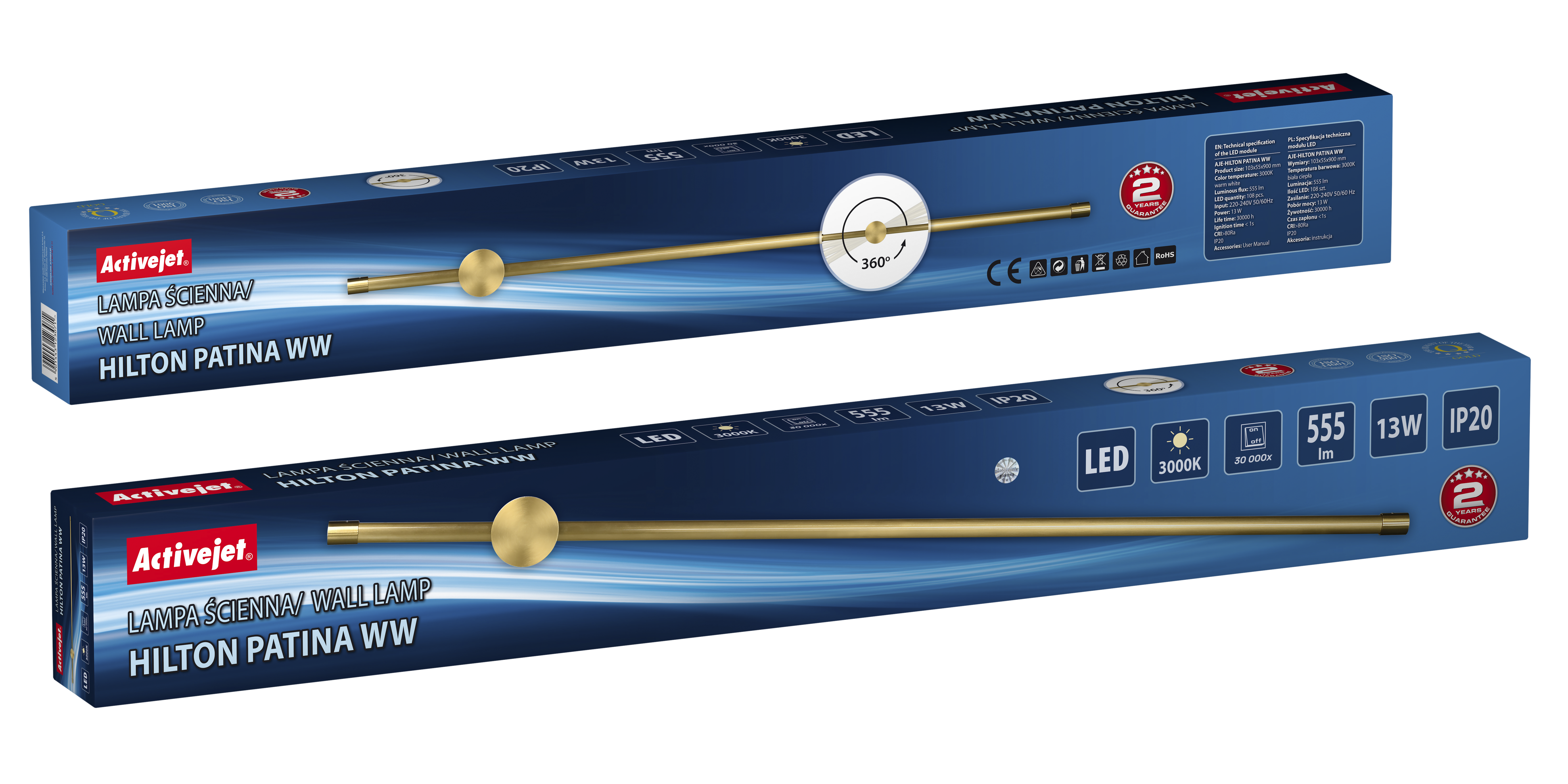 Kinkiet Hilton patyna LED Activejet - 8