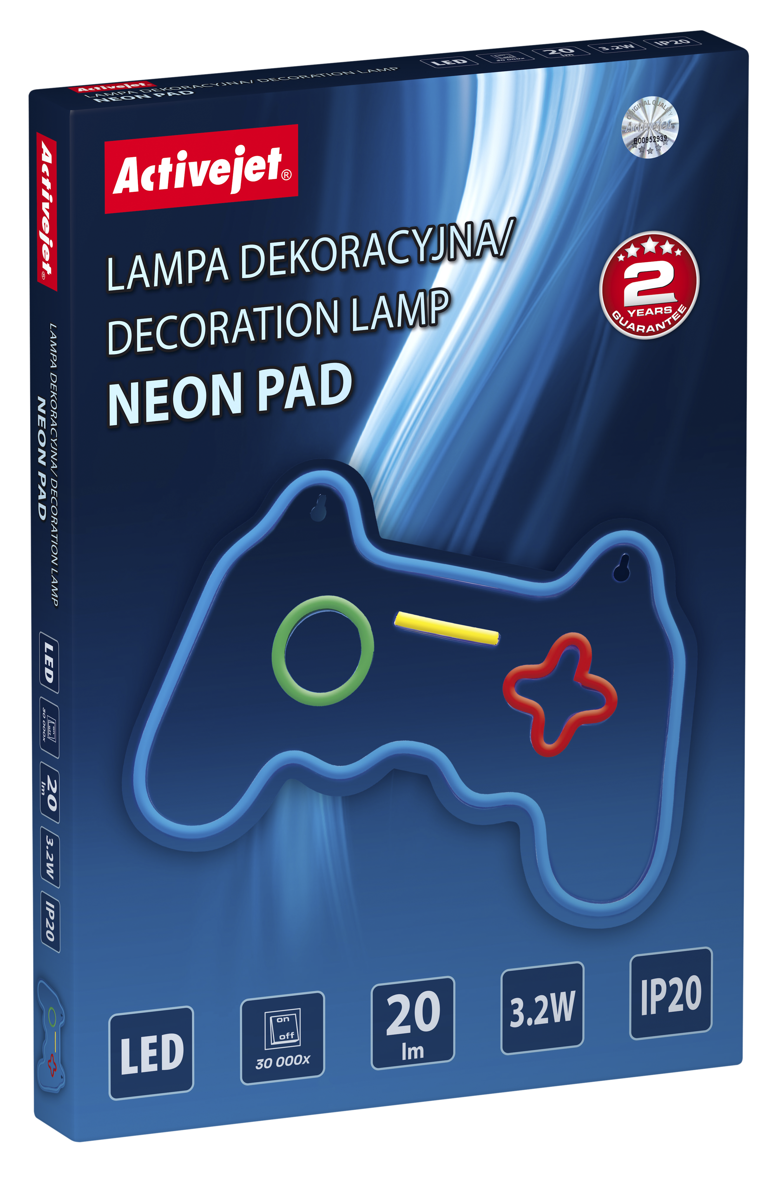 Kinkiet Neon Pad biały LED USB Activejet - 4